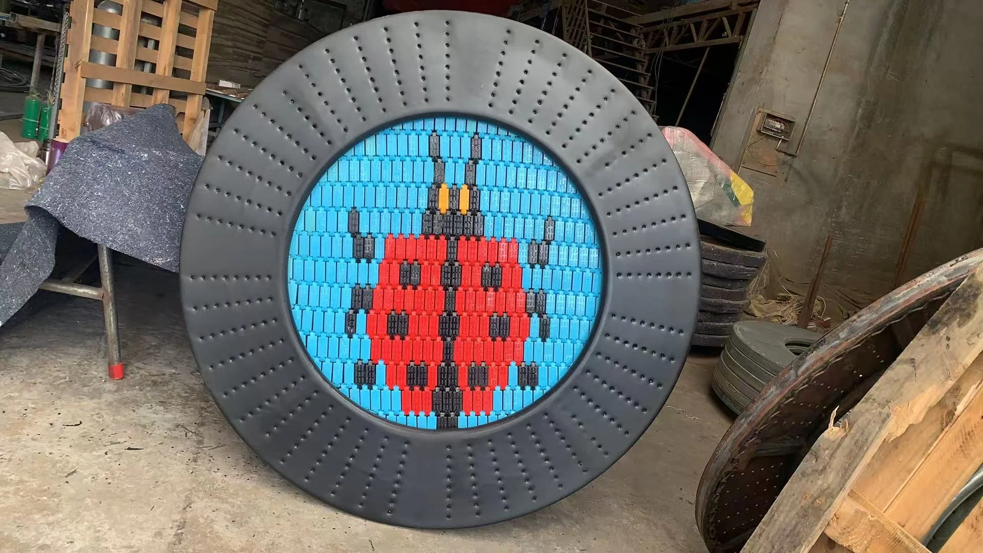 interactive ladybug mosaic wall panel sensory by HonPlay - full product view