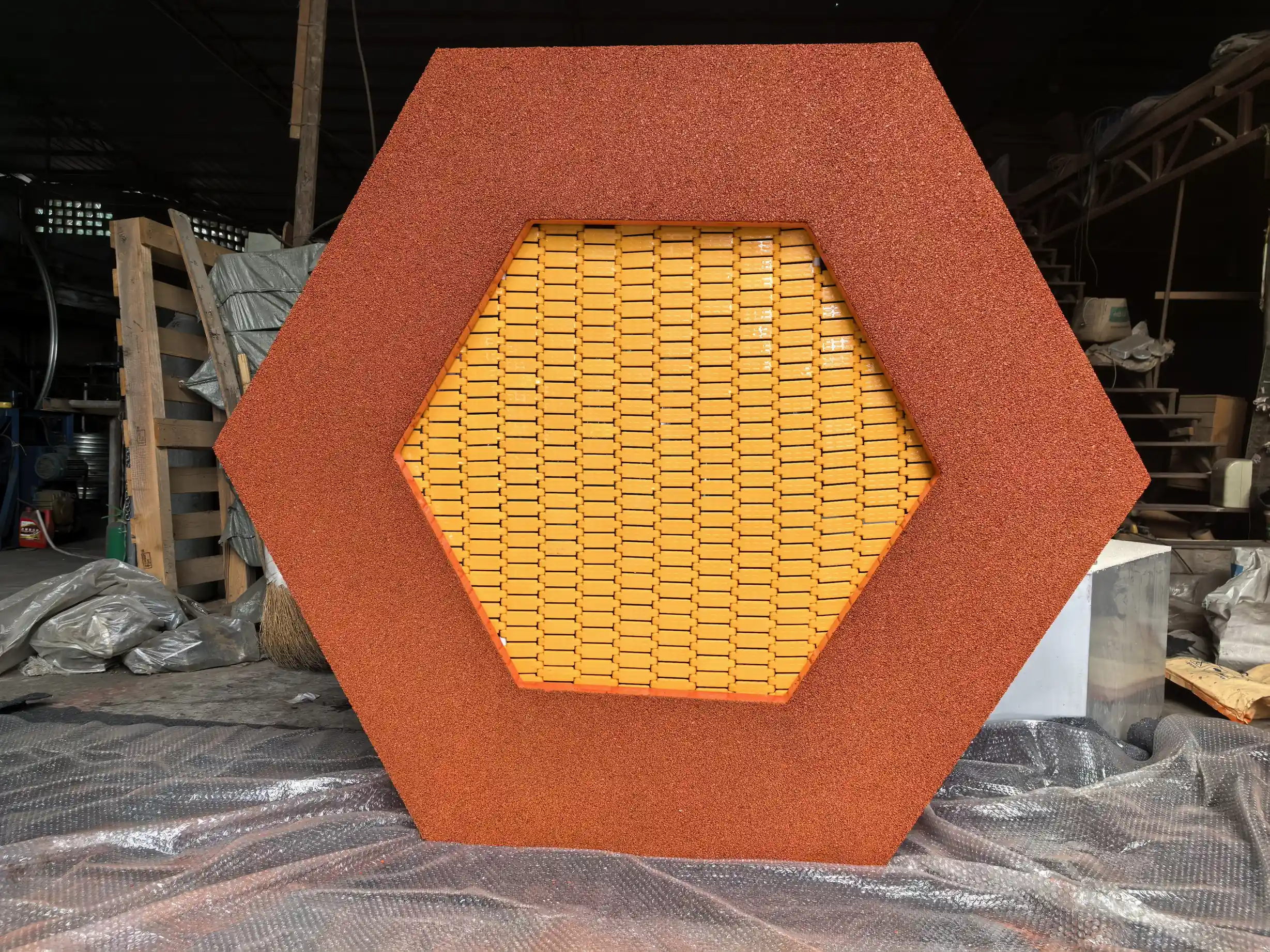 Hexagonal Sensory Climbing Wall - Interactive Non-Powered Play Equipment for Dubai Mall Play Zone - Playground equipment by HonPlay