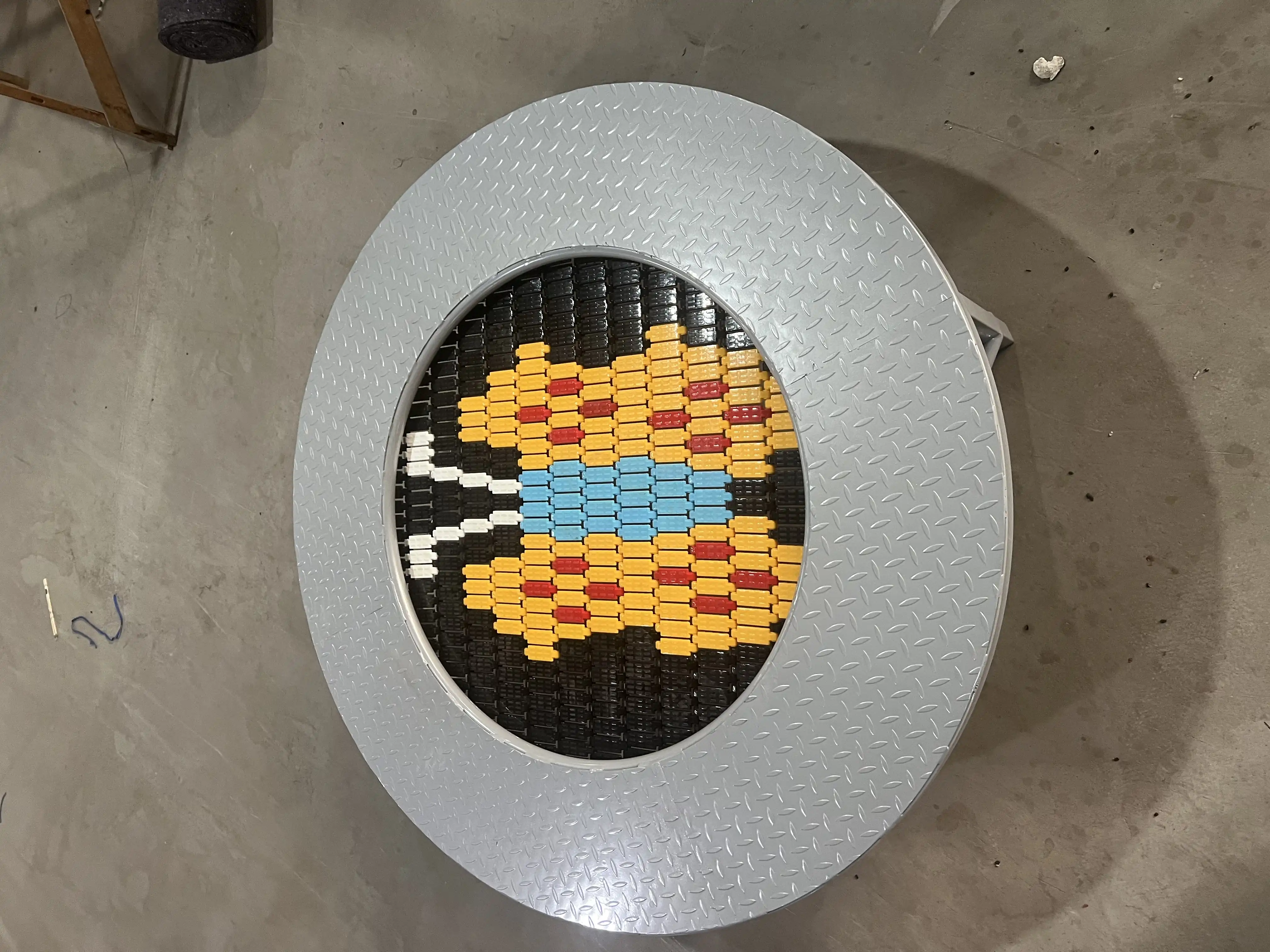pixel art ground trampoline durable outdoor by HonPlay - full product view
