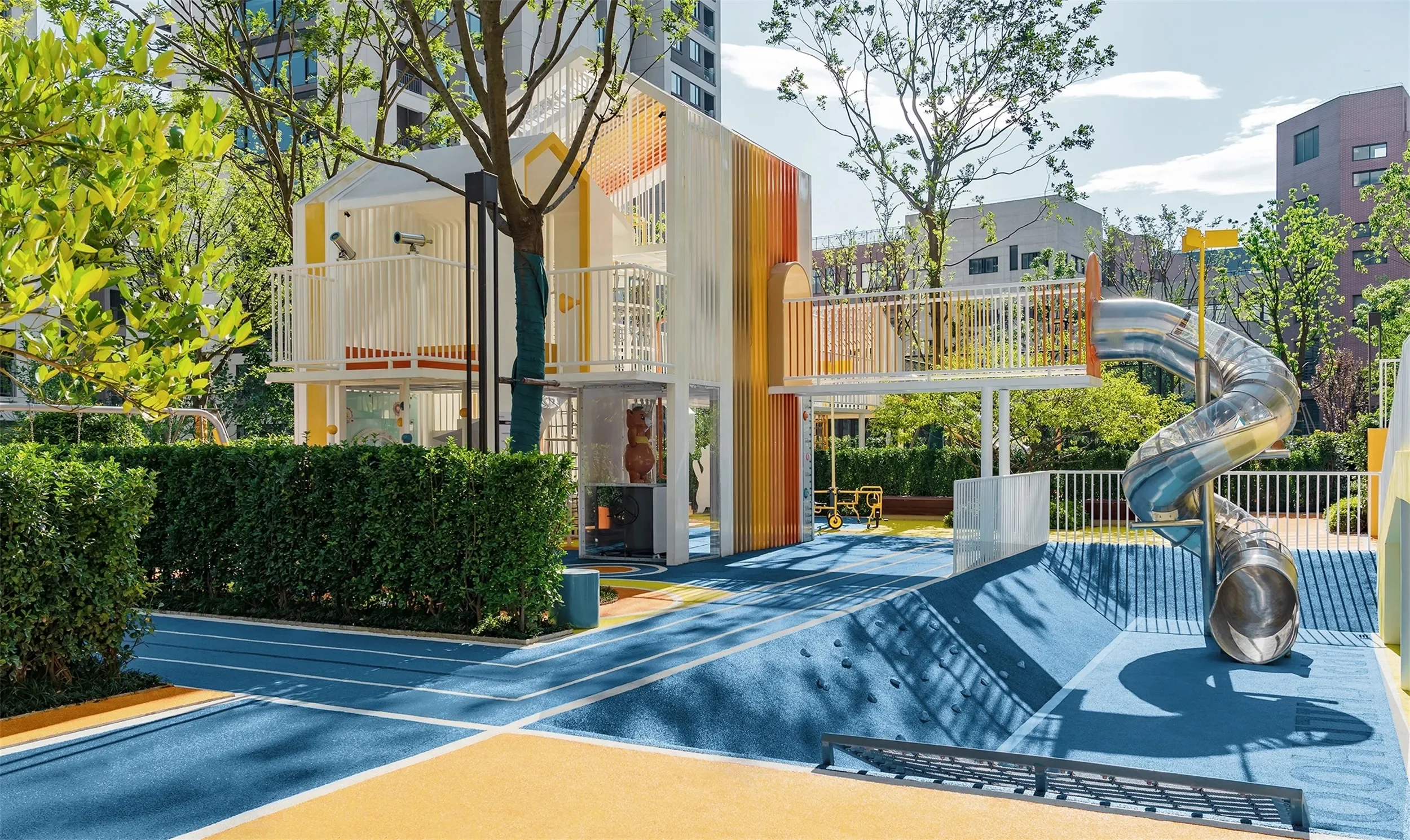 modern multi functional outdoor playground system premium, Iconic, Custom Landmark, Engineering Masterpiece by HonPlay - safety certification and compliance