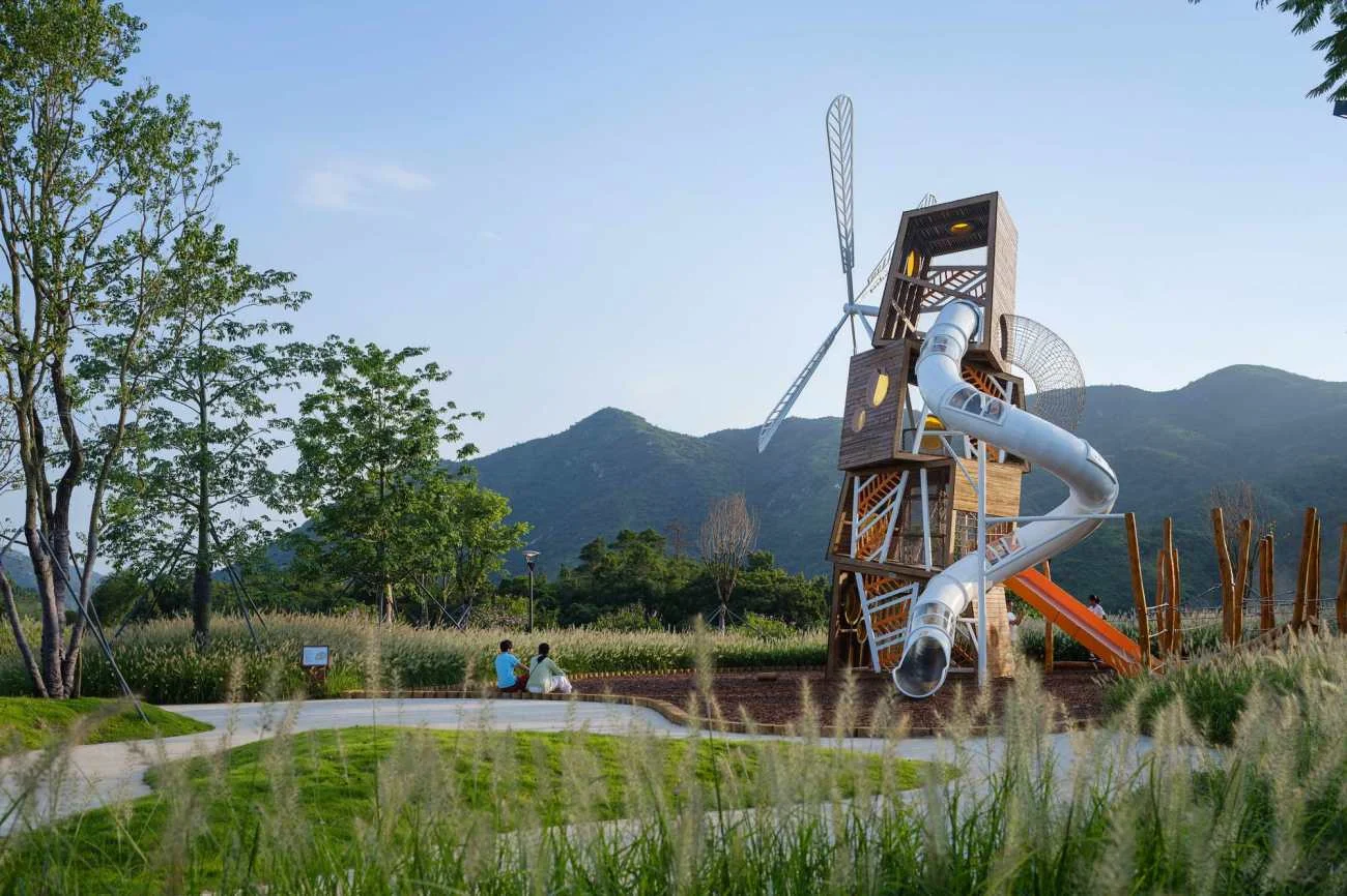 Windmill Adventure Tower - Custom Outdoor Wooden Playground Equipment for Shenzhen Eco-Park - Playground equipment by HonPlay