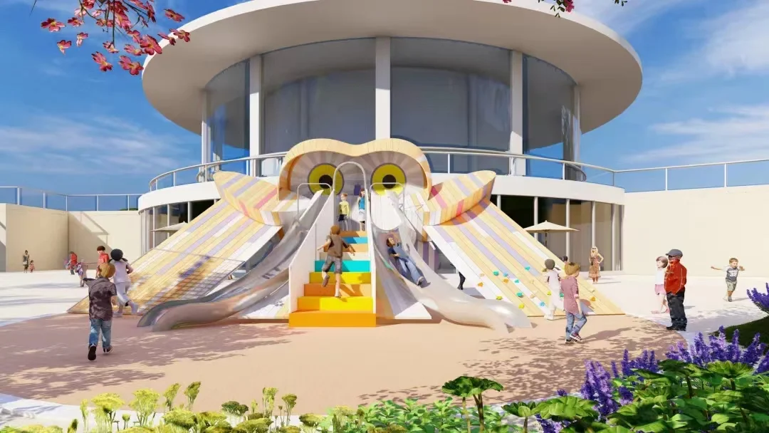 Owl-Themed Multi-Functional Playground Structure - Custom Outdoor Non-Powered Amusement Equipment for Dubai Residential Communities - Playground equipment by HonPlay