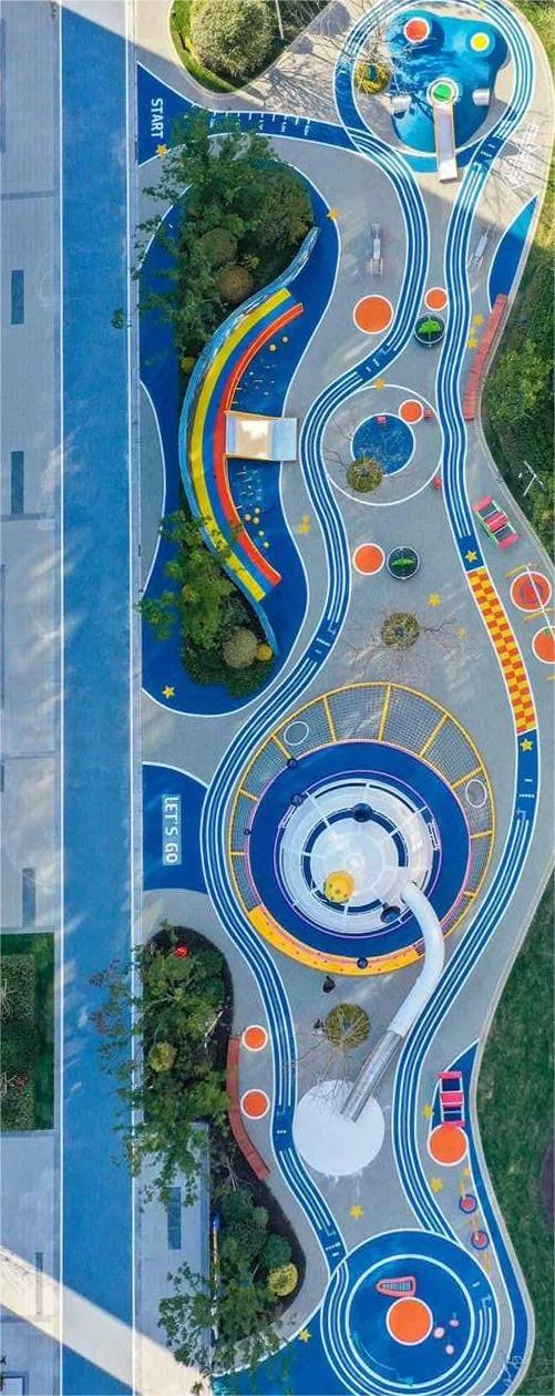 Integrated Multi-Functional Outdoor Play Zone Galvanized Steel & HDPE aerial track layout and slides for Singapore urban parks