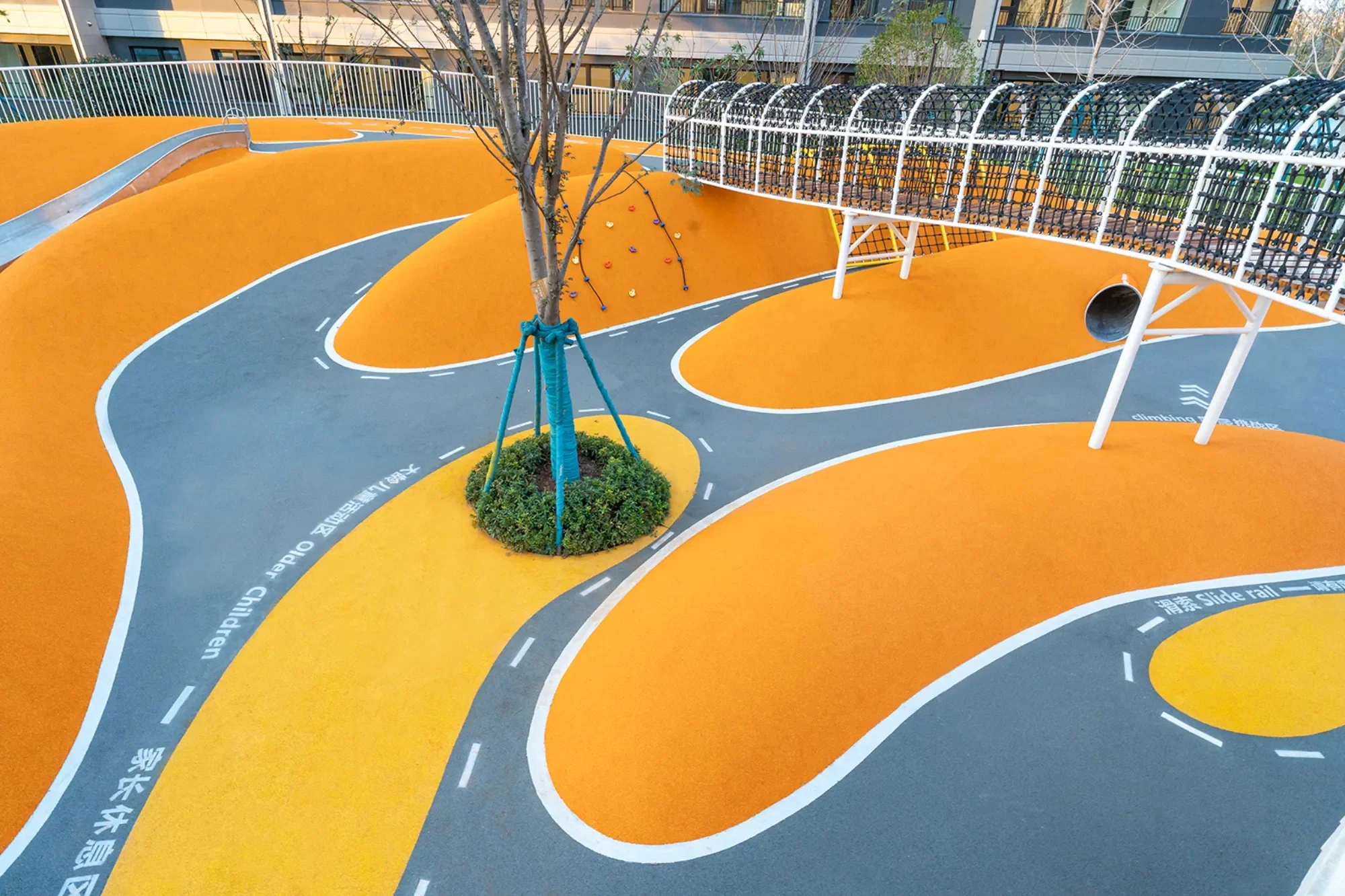 integrated outdoor adventure park multi functional, Iconic, Custom Landmark, Engineering Masterpiece by HonPlay - material and finish details