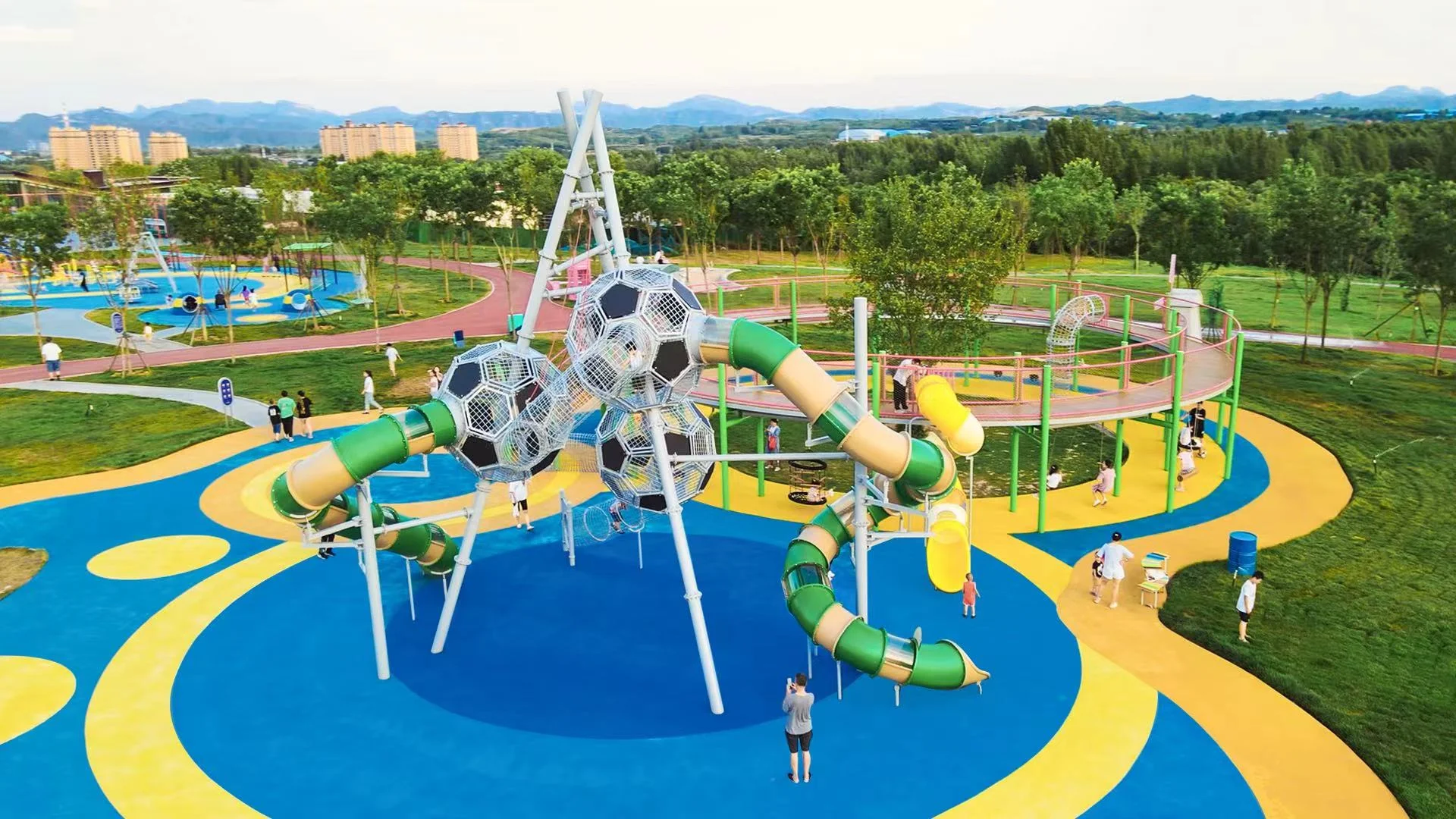 Soccer Ball Themed Adventure Tower - Large Outdoor Playground Equipment for Riyadh Public Parks - Playground equipment by HonPlay