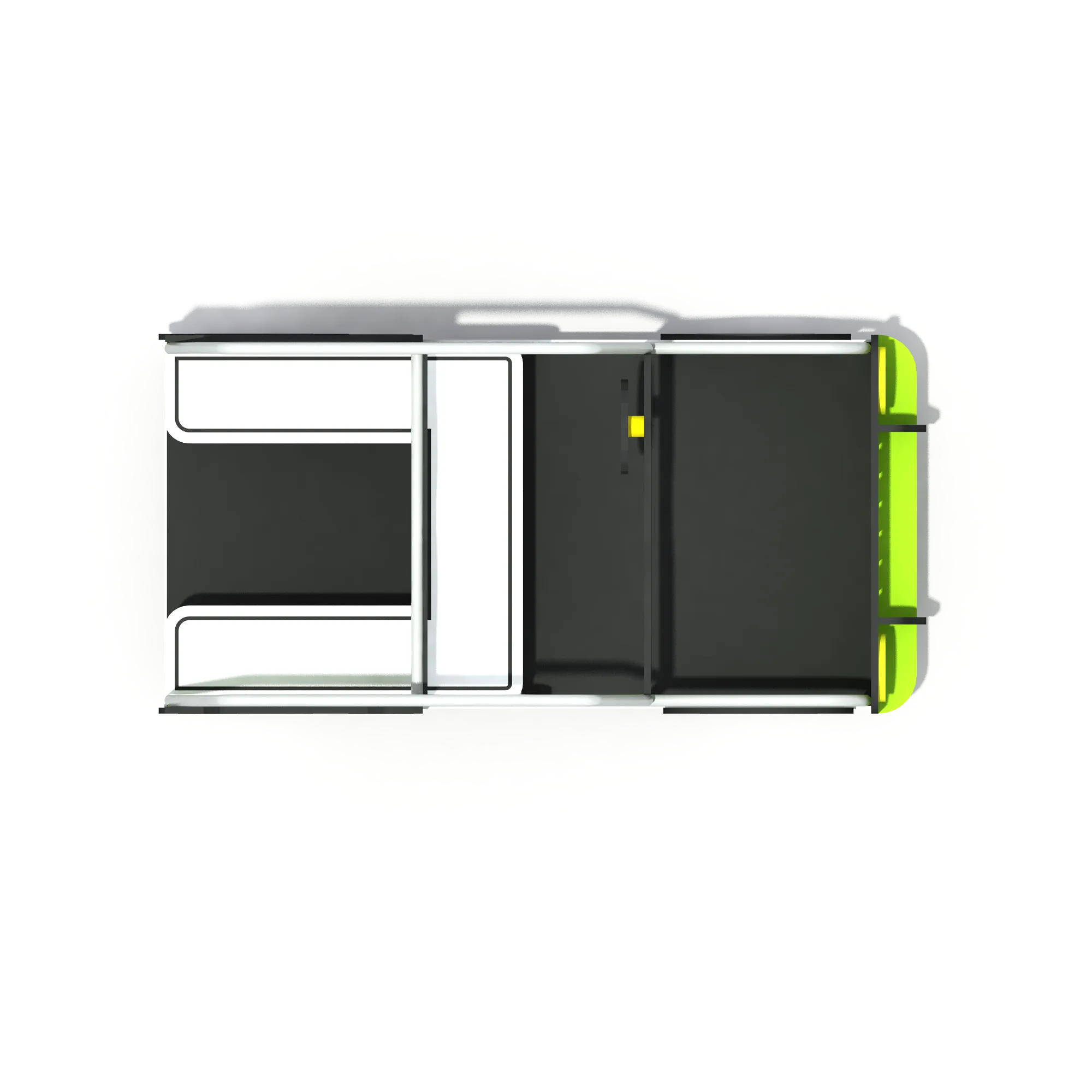 Jeep Spring Rider Play Car in Galvanized Steel & HDPE showing a top-down view of the seating for Warsaw residential parks.