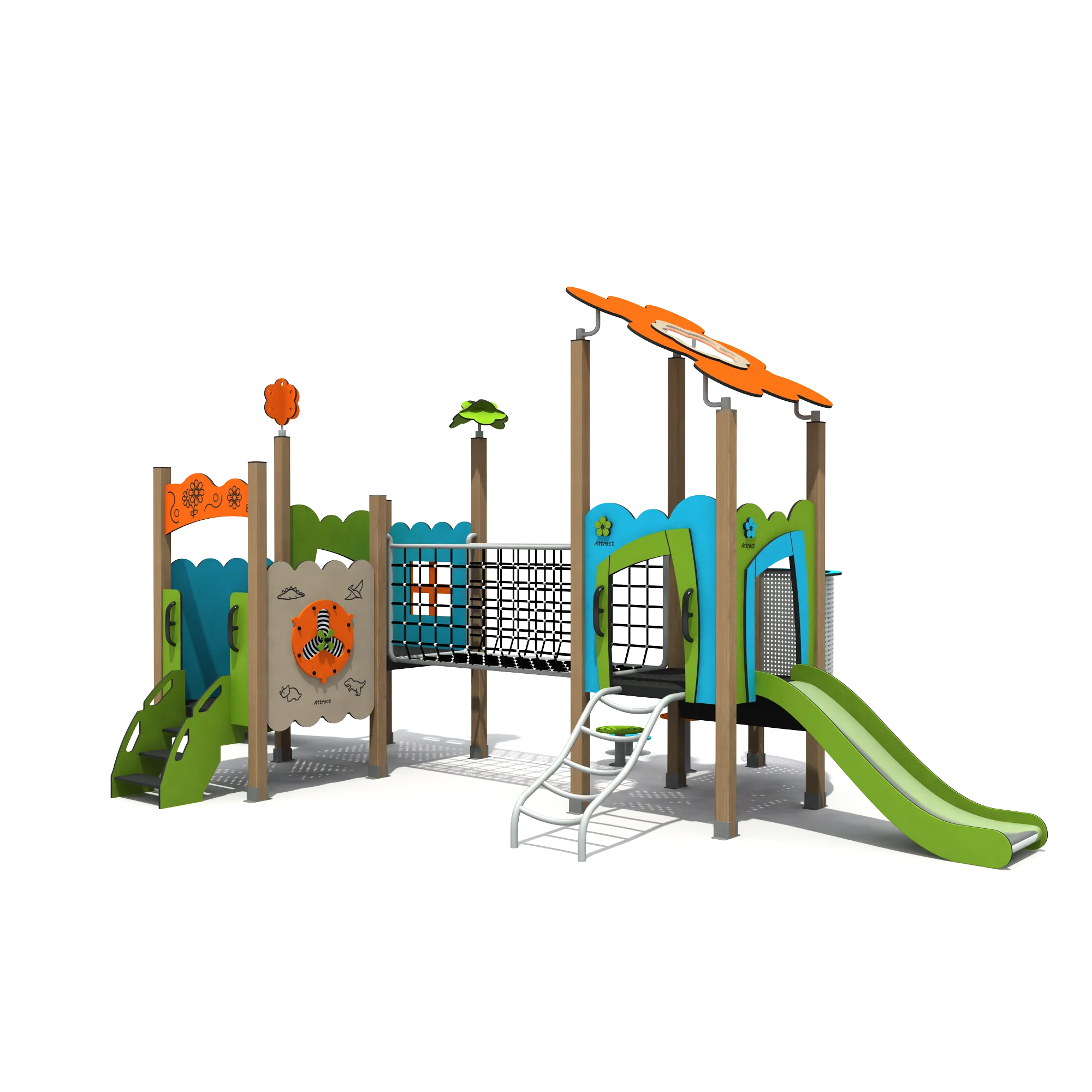 nature inspired multi activity playground durable, Vibrant, Kid-friendly, UV-resistant HPL by HonPlay - safety certification and compliance
