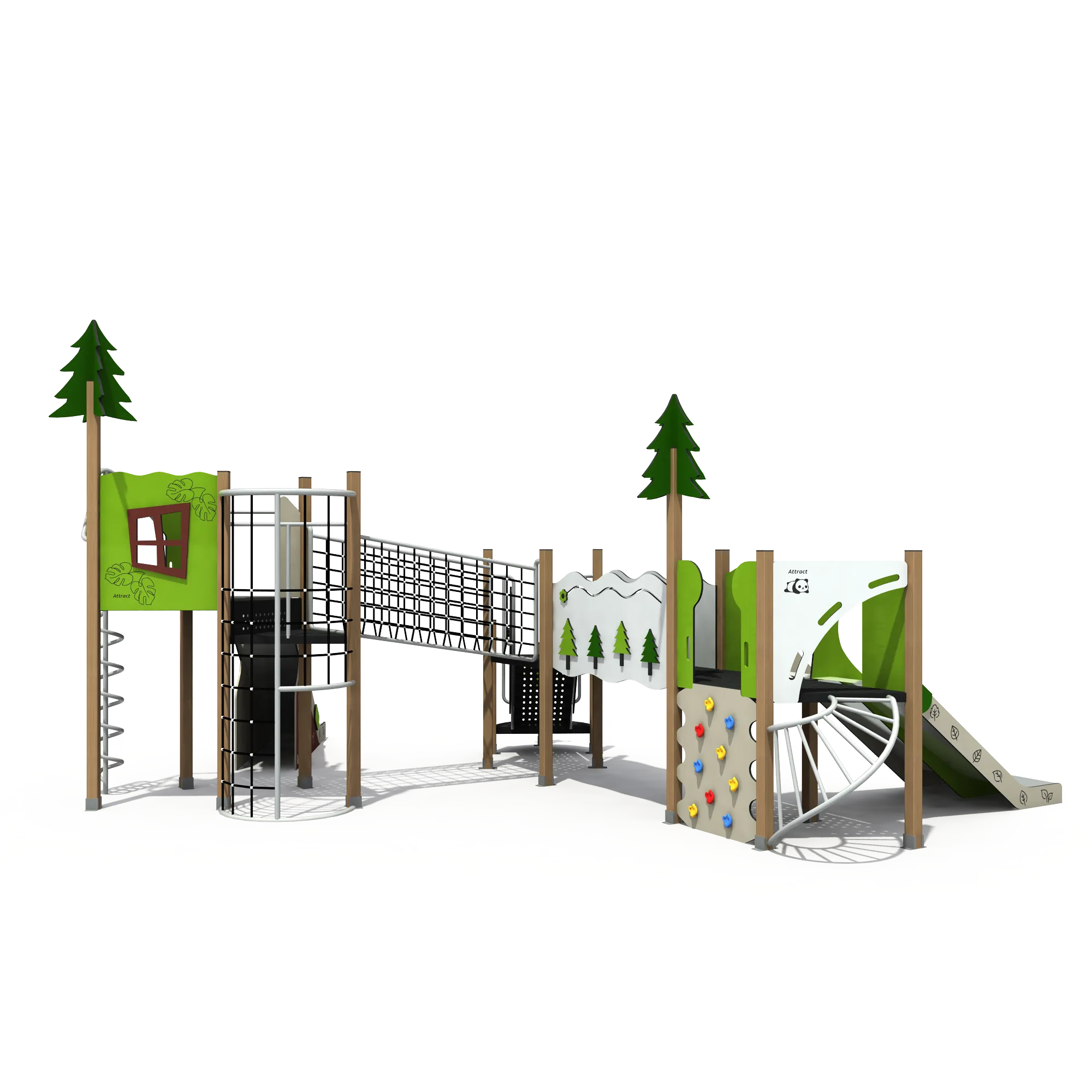Forest Adventure Multi-Play System - Outdoor Commercial Playground Equipment for Berlin Public Parks - Playground equipment by HonPlay