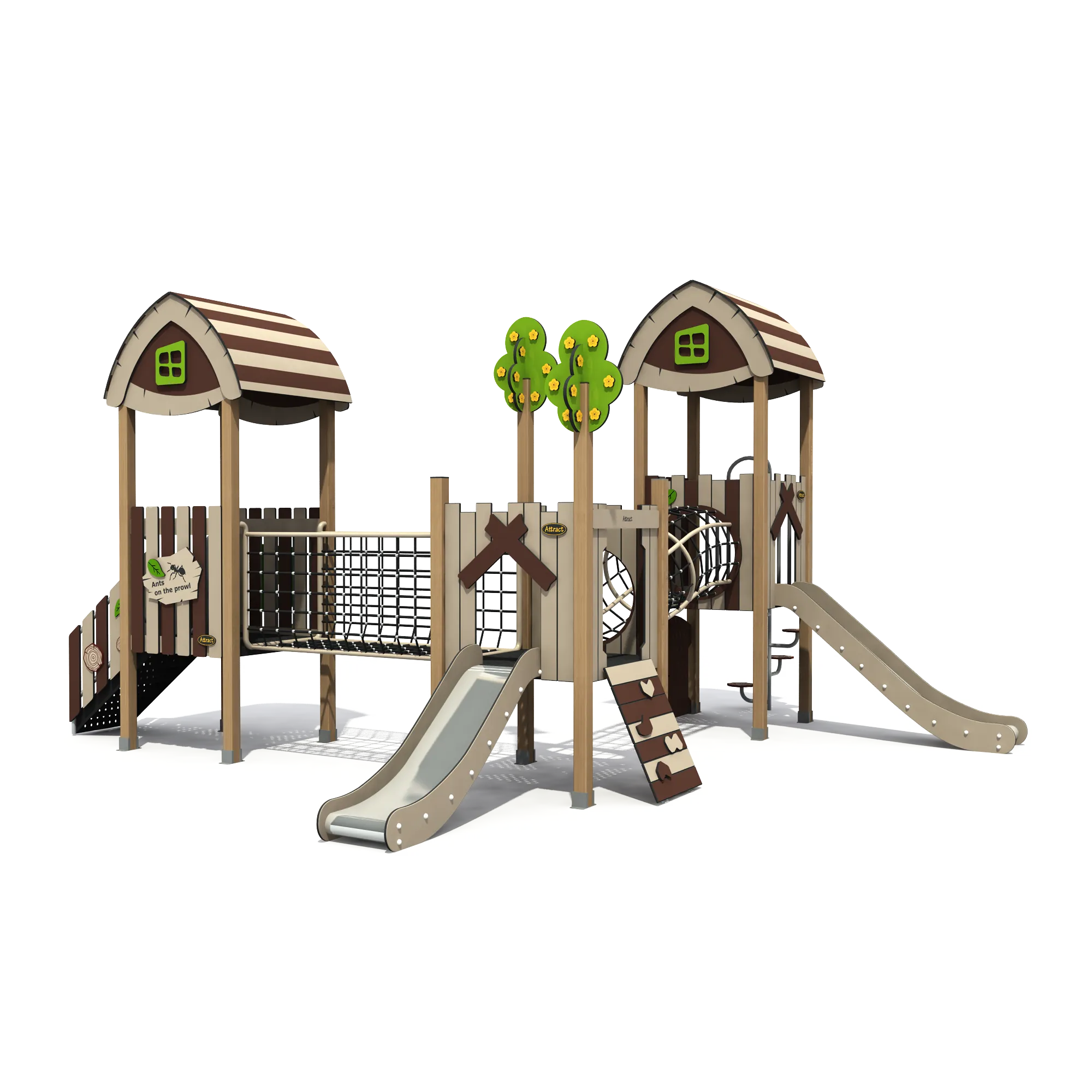 Forest Adventure Outdoor Playground - Nature-Themed Commercial Play Equipment for Warsaw Kindergarten - Playground equipment by HonPlay