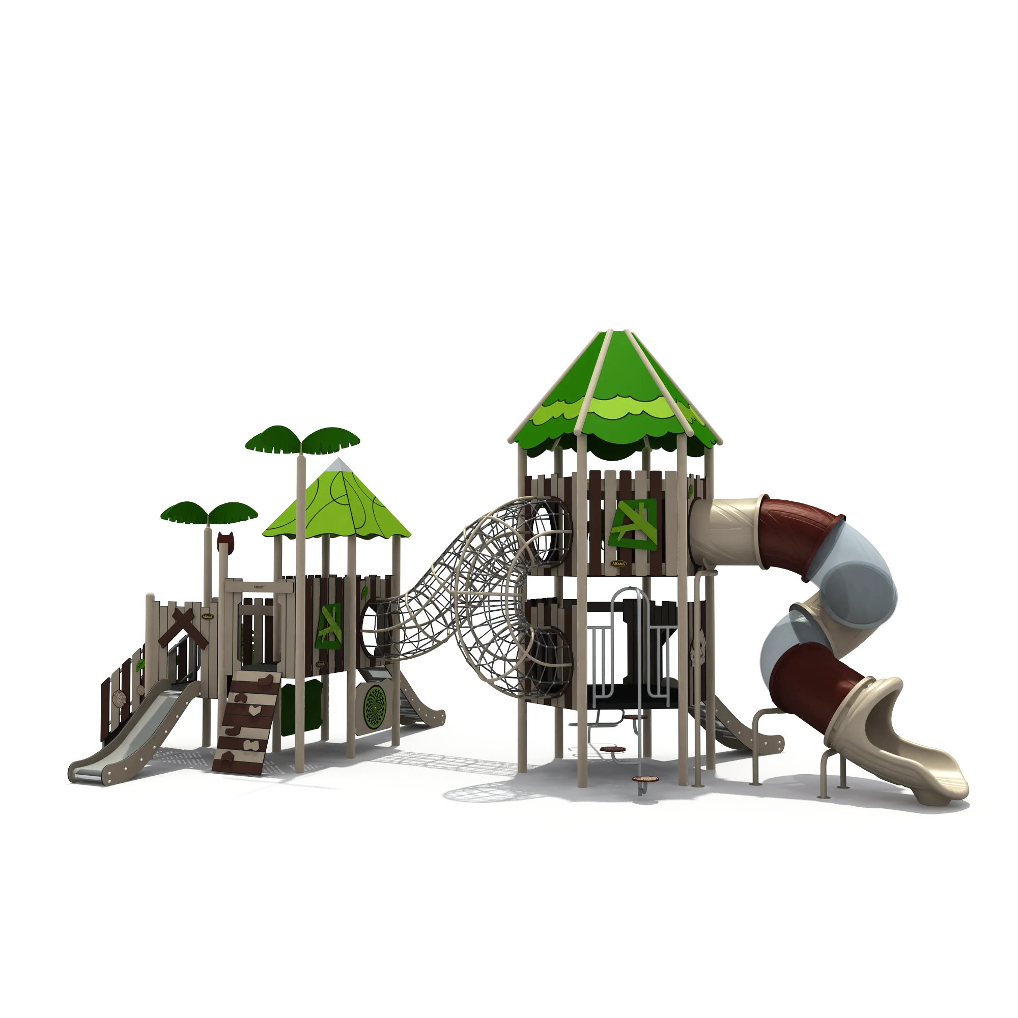 Nature-Themed Multi-Level Playground Structure - Durable Outdoor Play Equipment for Warsaw Public Parks - Playground equipment by HonPlay