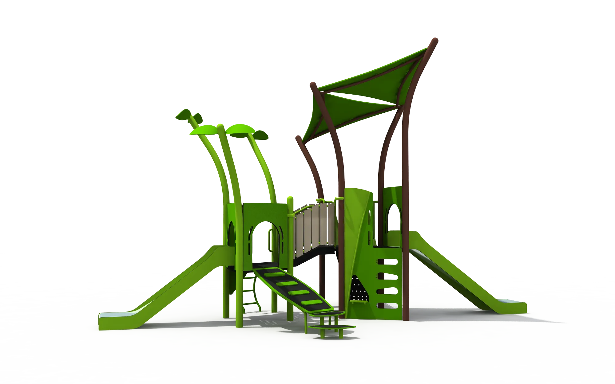 nature inspired forest adventure playground commercial, Vibrant, Kid-friendly, UV-resistant HPL by HonPlay - safety certification and compliance