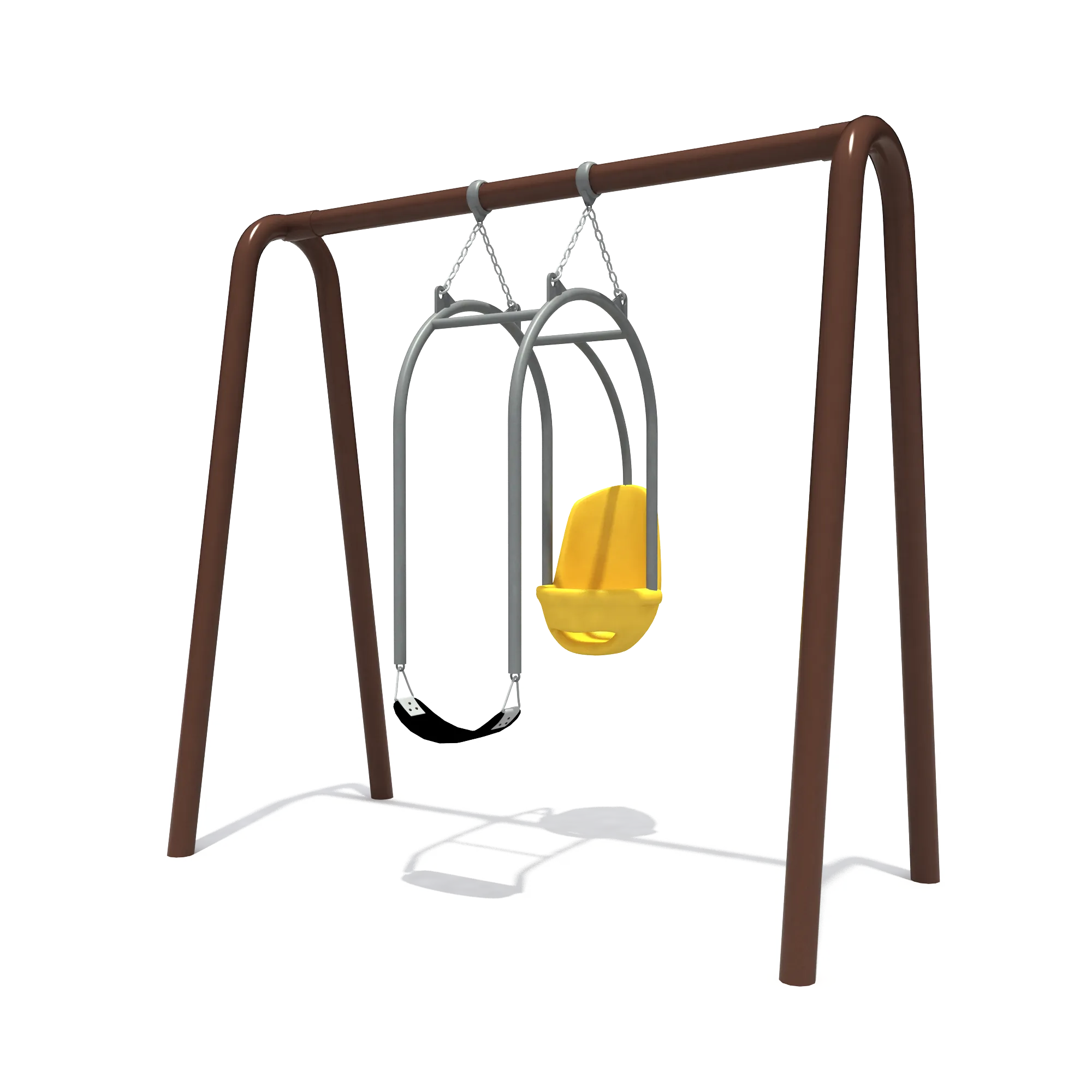 inclusive dual seat swing set durable by HonPlay - material and finish details