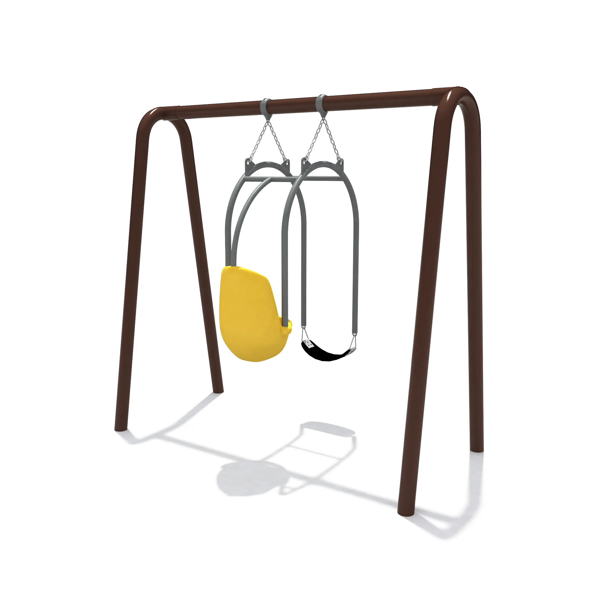 inclusive dual seat swing set durable by HonPlay - full product view