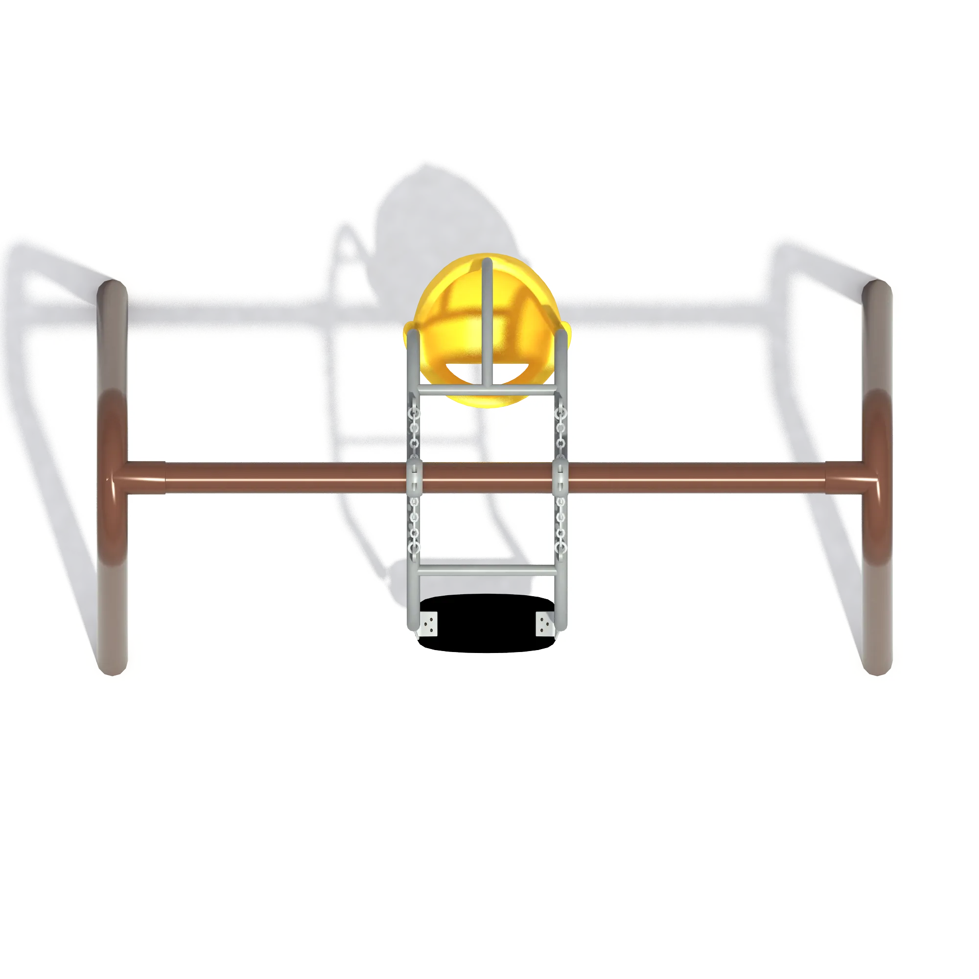 Tribal Teepee Adventure Playground Galvanized Steel & HDPE top-down view of a toddler bucket swing for Dubai