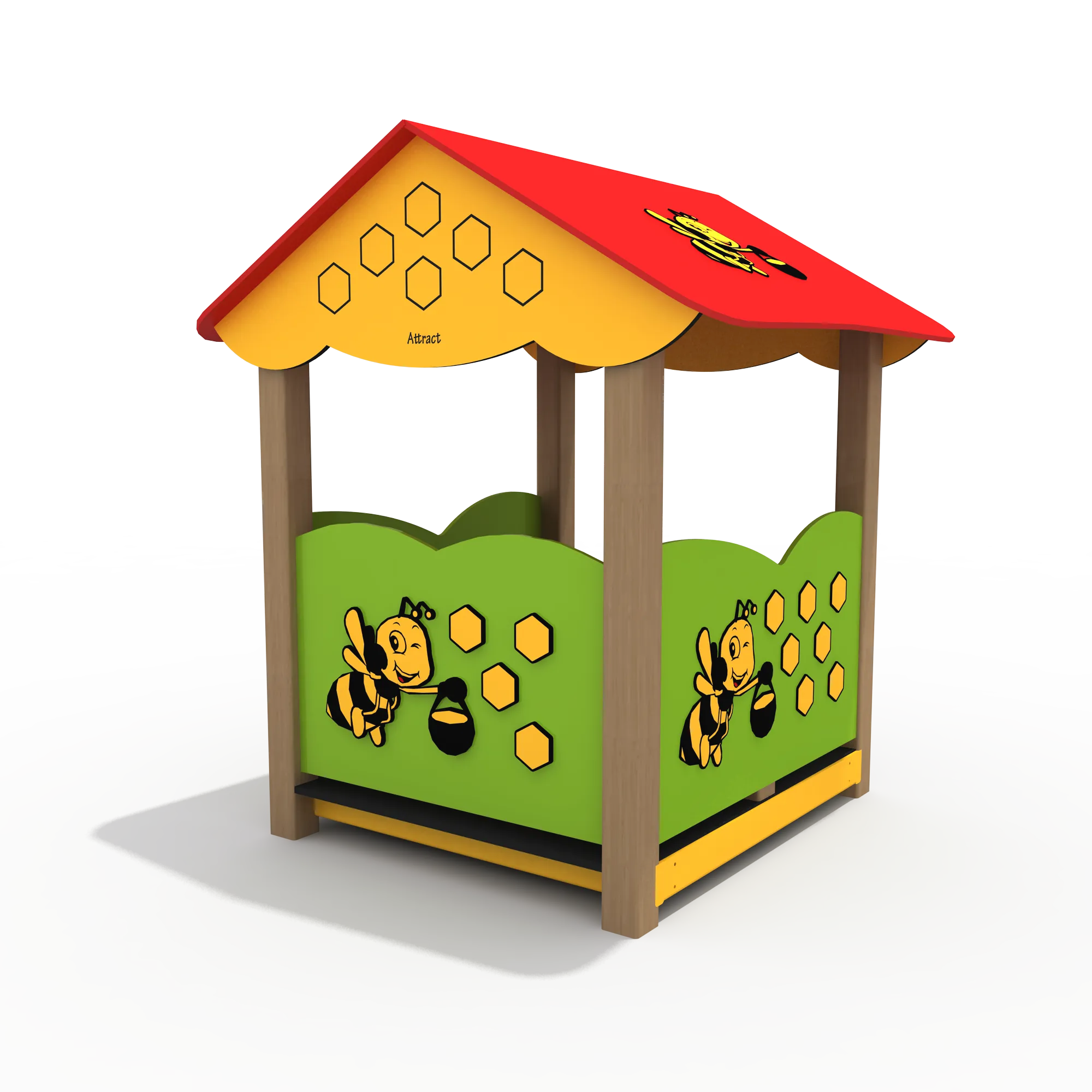 bee themed outdoor play house durable, Vibrant, Kid-friendly, UV-resistant HPL by HonPlay - material and finish details