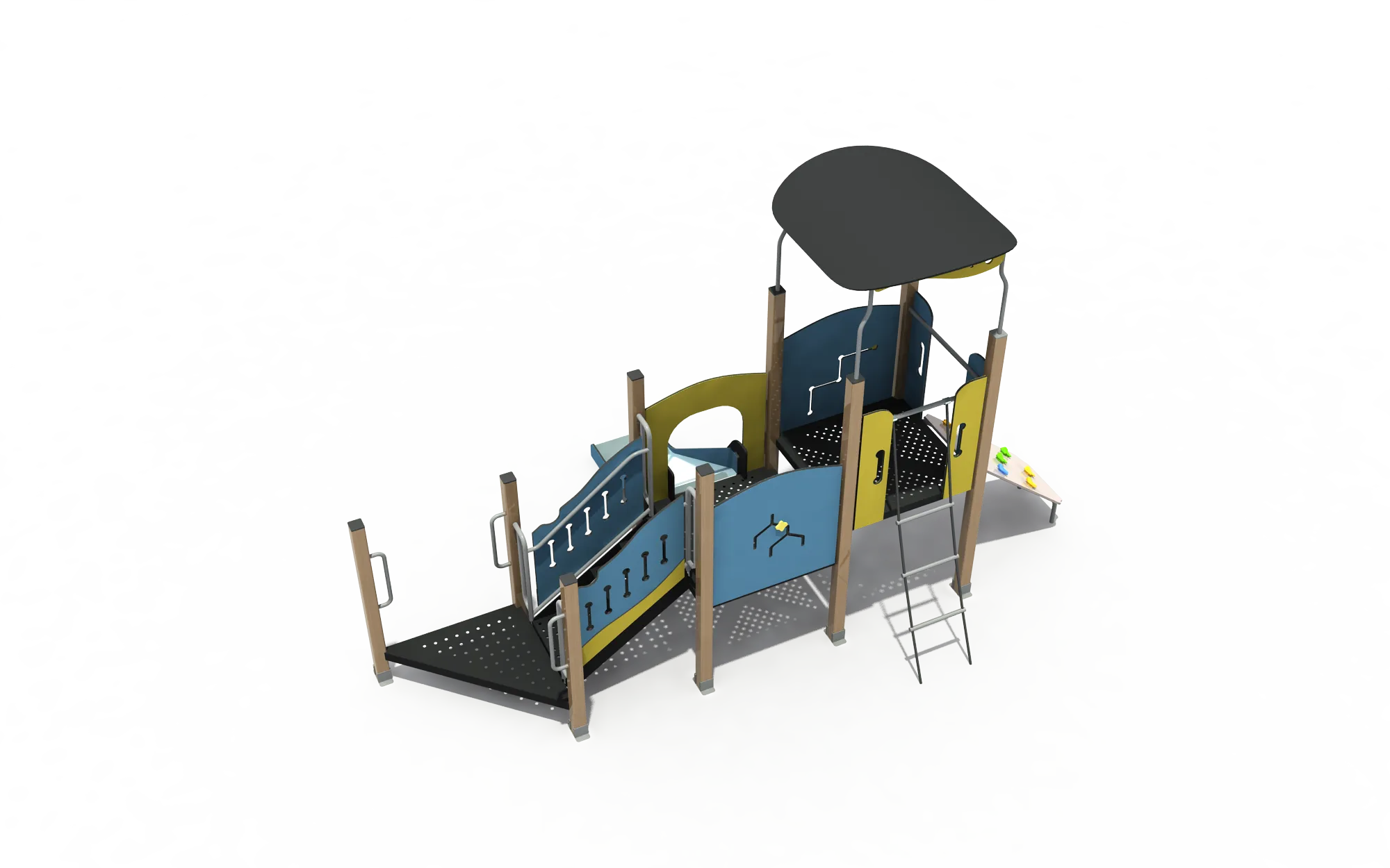 Multi-Level Adventure Playground Galvanized Steel & HDPE multi-level platforms and protective roof for Warsaw