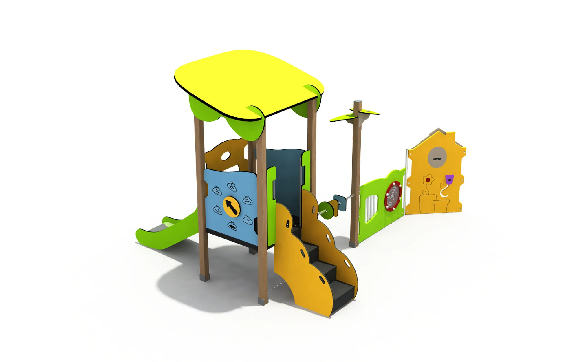 nature themed toddler playground eco friendly, Vibrant, Kid-friendly, UV-resistant HPL by HonPlay - material and finish details