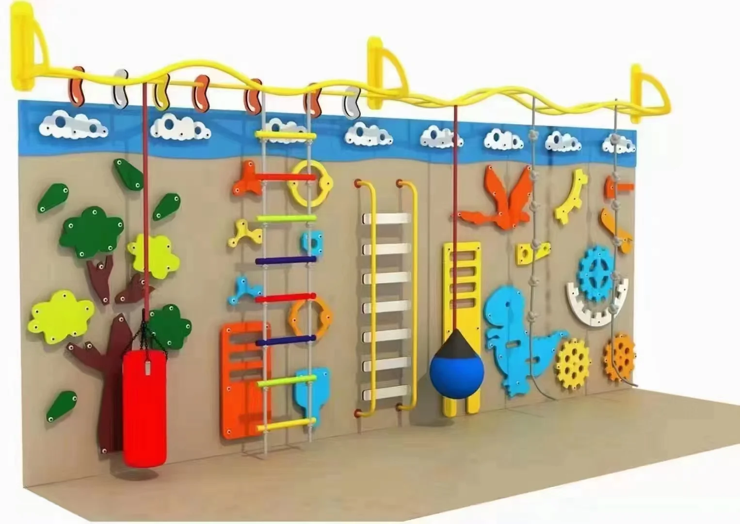 Interactive Sensory Wall Playground - Wall-Mounted Indoor Play Equipment for Warsaw Kindergarten - Playground equipment by HonPlay
