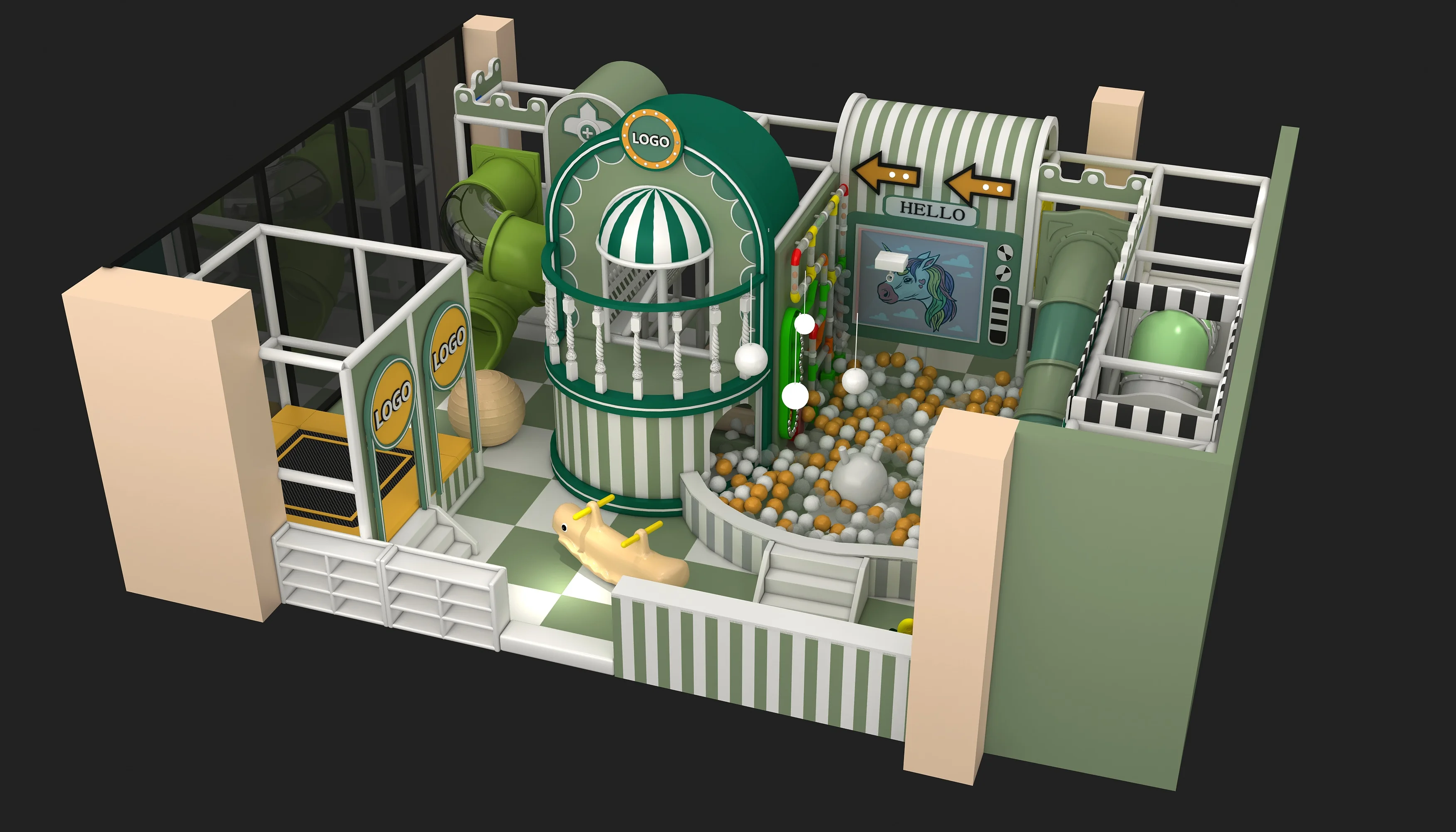 forest theme indoor soft play center, Soft Play, Indoor Center, Safe Environment by HonPlay - full product view