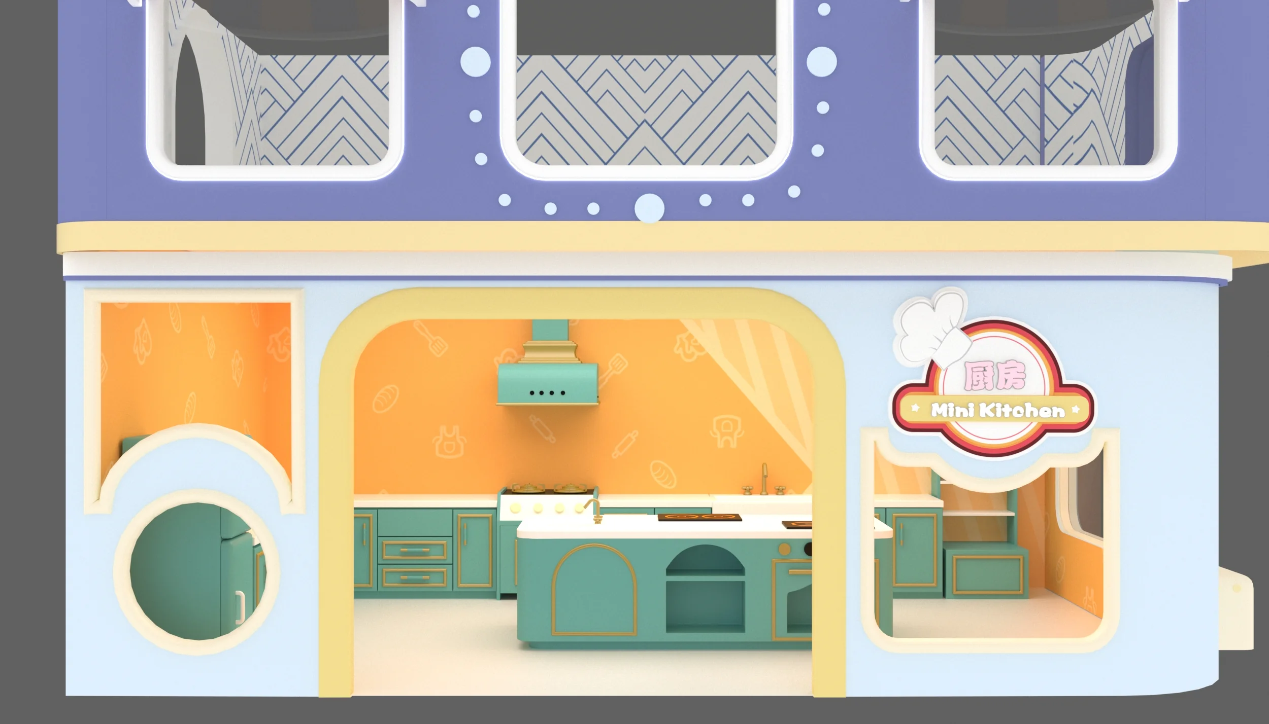 Mini Kitchen Roleplay Playhouse - Interactive Indoor Playground Equipment for Warsaw Family Entertainment Centers - Playground equipment by HonPlay