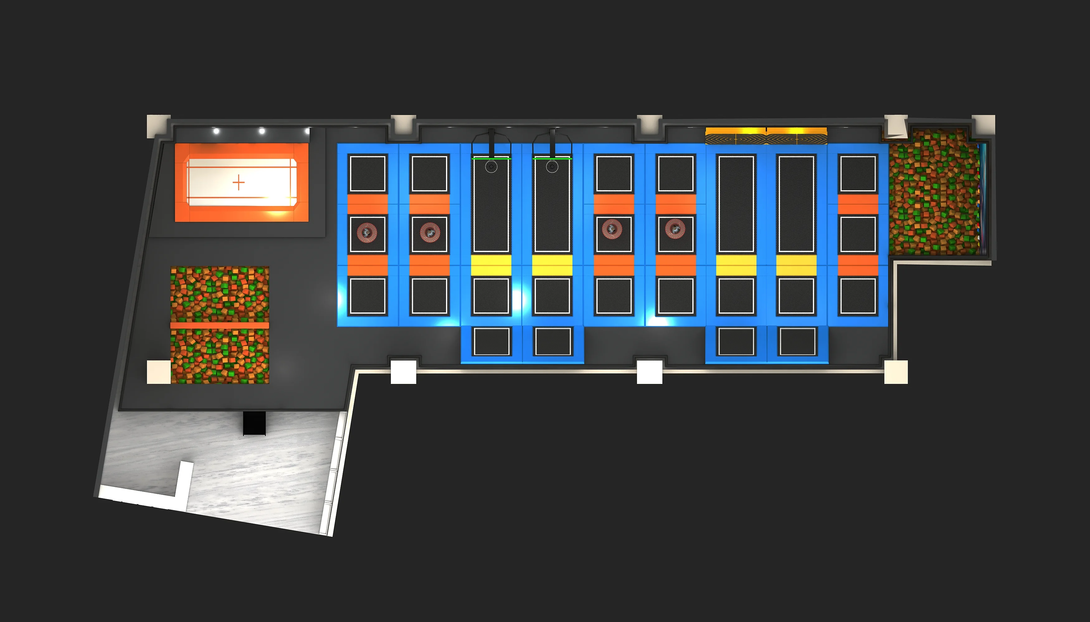 indoor trampoline park complex professional commercial, Soft Play, Indoor Center, Safe Environment by HonPlay - full product view