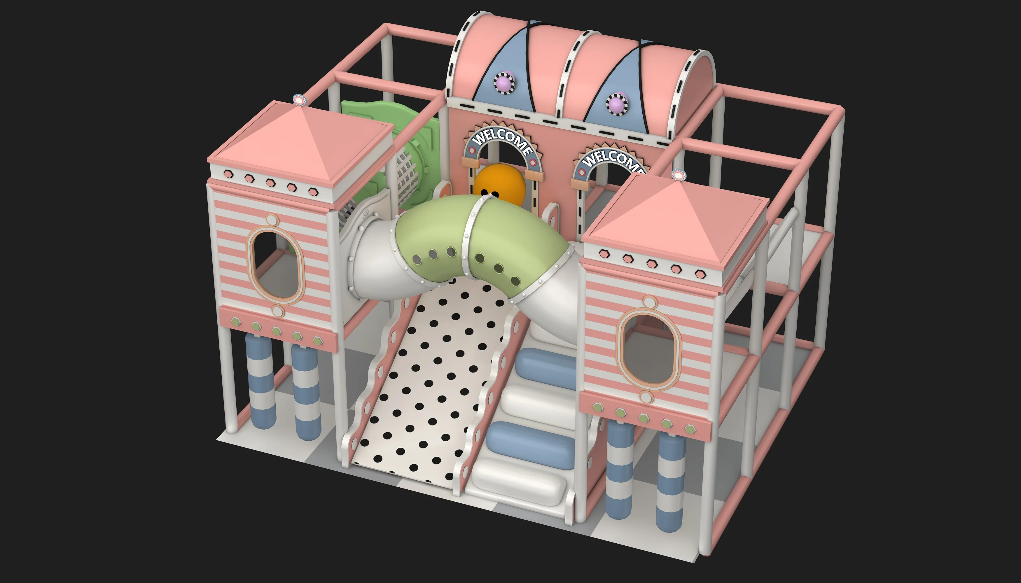 Pastel Dream Indoor Soft Play Center - Toddler Playground Equipment for Warsaw Family Entertainment Centers - Playground equipment by HonPlay