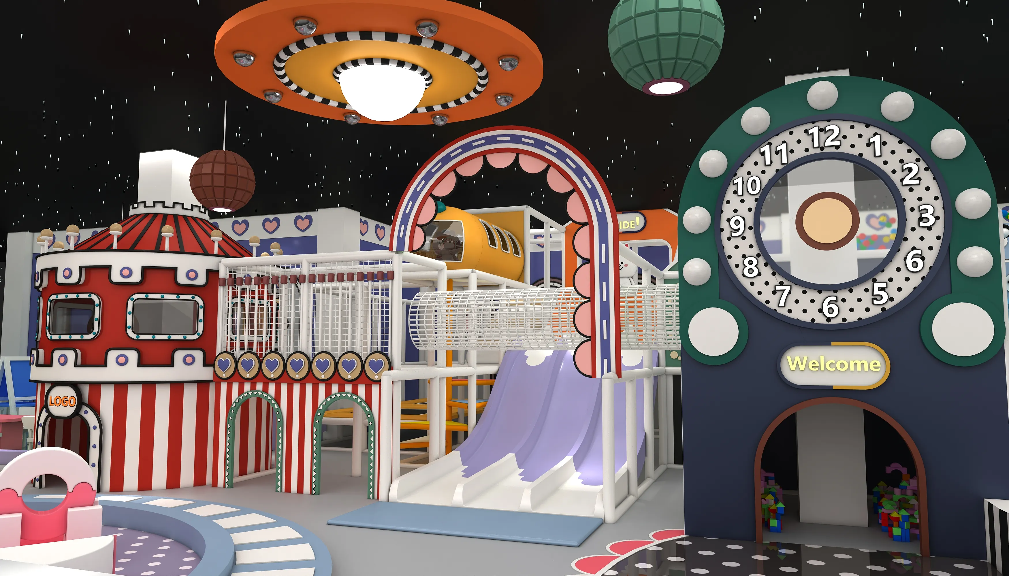 space circus themed indoor soft play, Soft Play, Indoor Center, Safe Environment by HonPlay - full product view