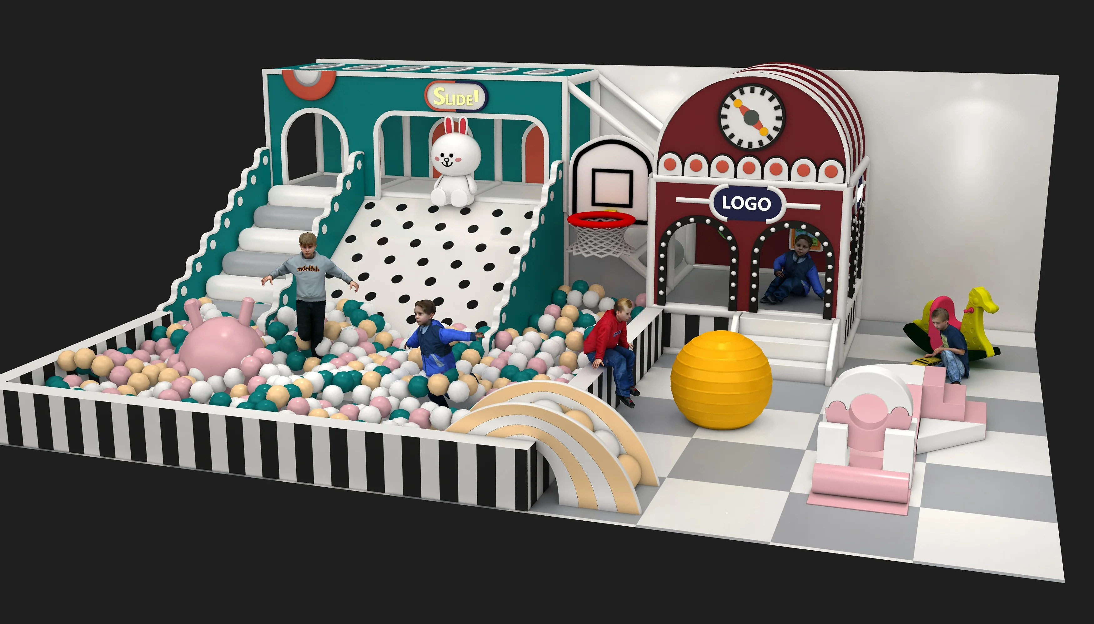 Modern Indoor Soft Play Ball Pit - Commercial Toddler Playground Equipment for Warsaw Family Entertainment Centers - Playground equipment by HonPlay