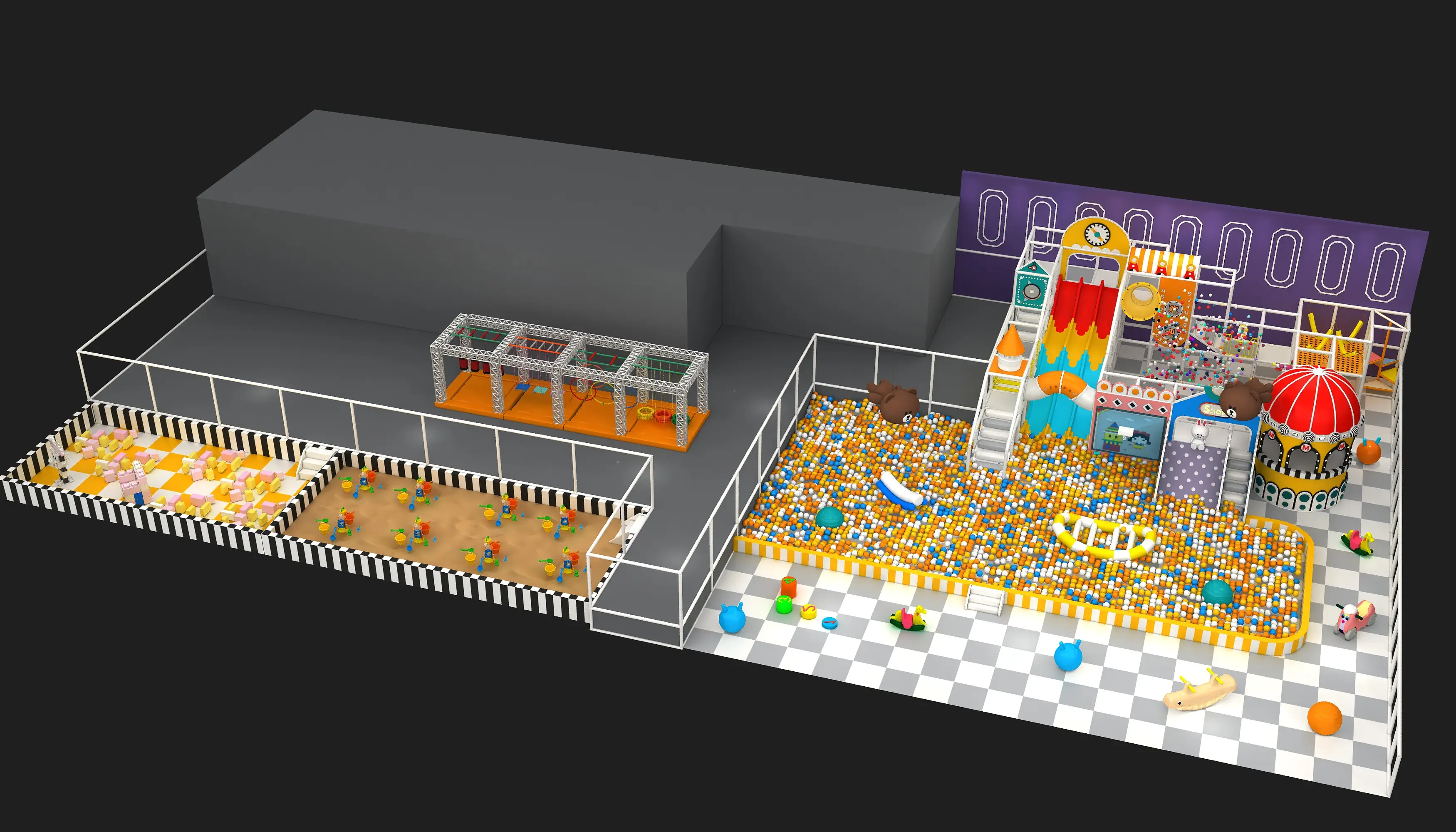 Multi-Functional Indoor Soft Play Center - Comprehensive Commercial Playground Equipment for Warsaw Family Entertainment Centers - Playground equipment by HonPlay