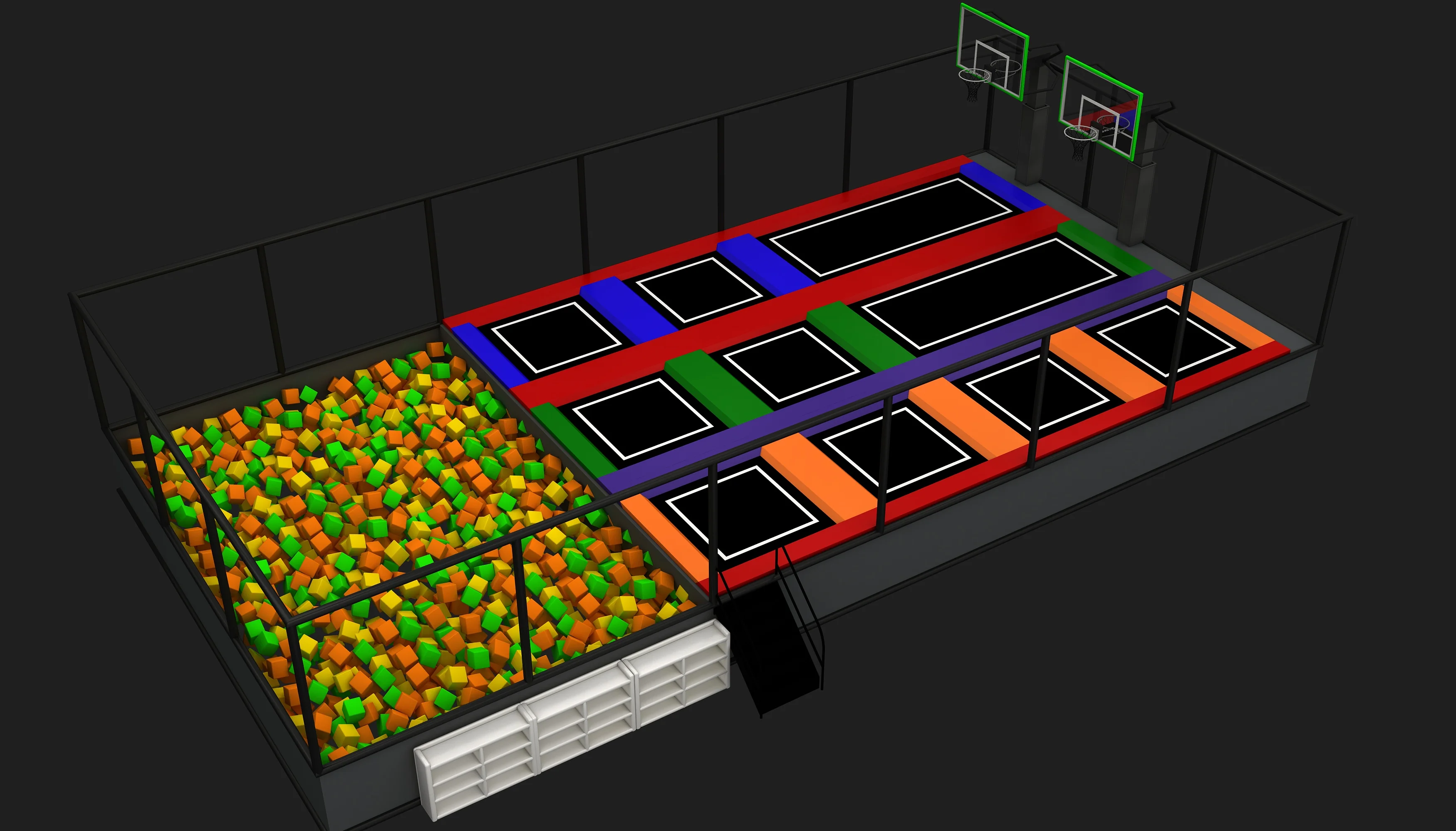 indoor trampoline park foam pit commercial, Soft Play, Indoor Center, Safe Environment by HonPlay - full product view