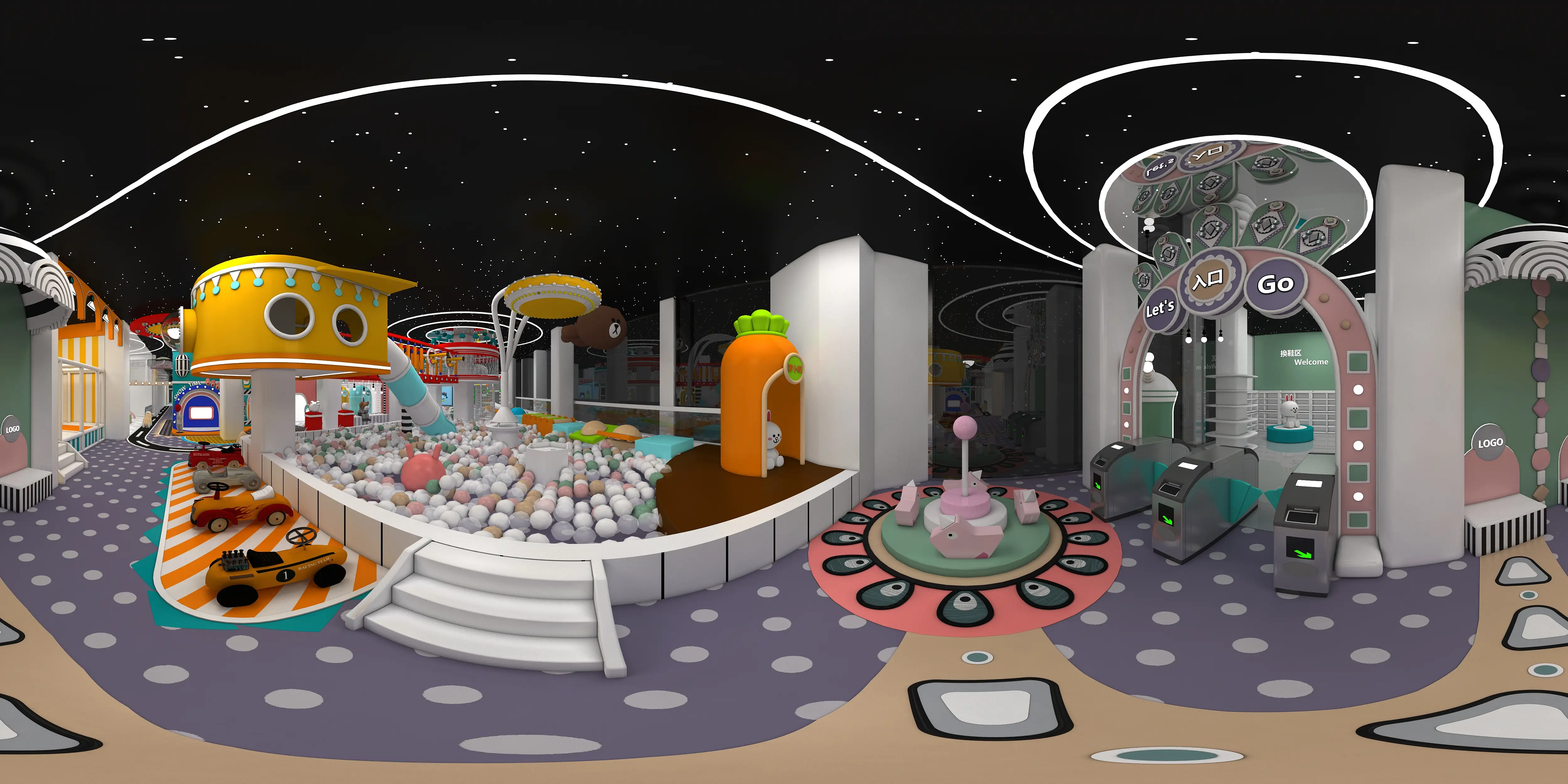 space theme indoor soft play center, Soft Play, Indoor Center, Safe Environment by HonPlay - full product view