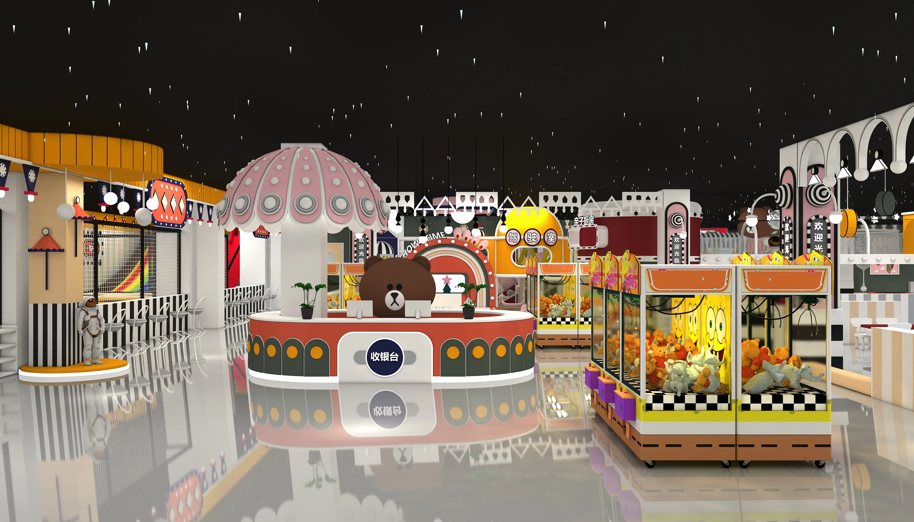 custom cartoon themed indoor playground center, Soft Play, Indoor Center, Safe Environment by HonPlay - full product view