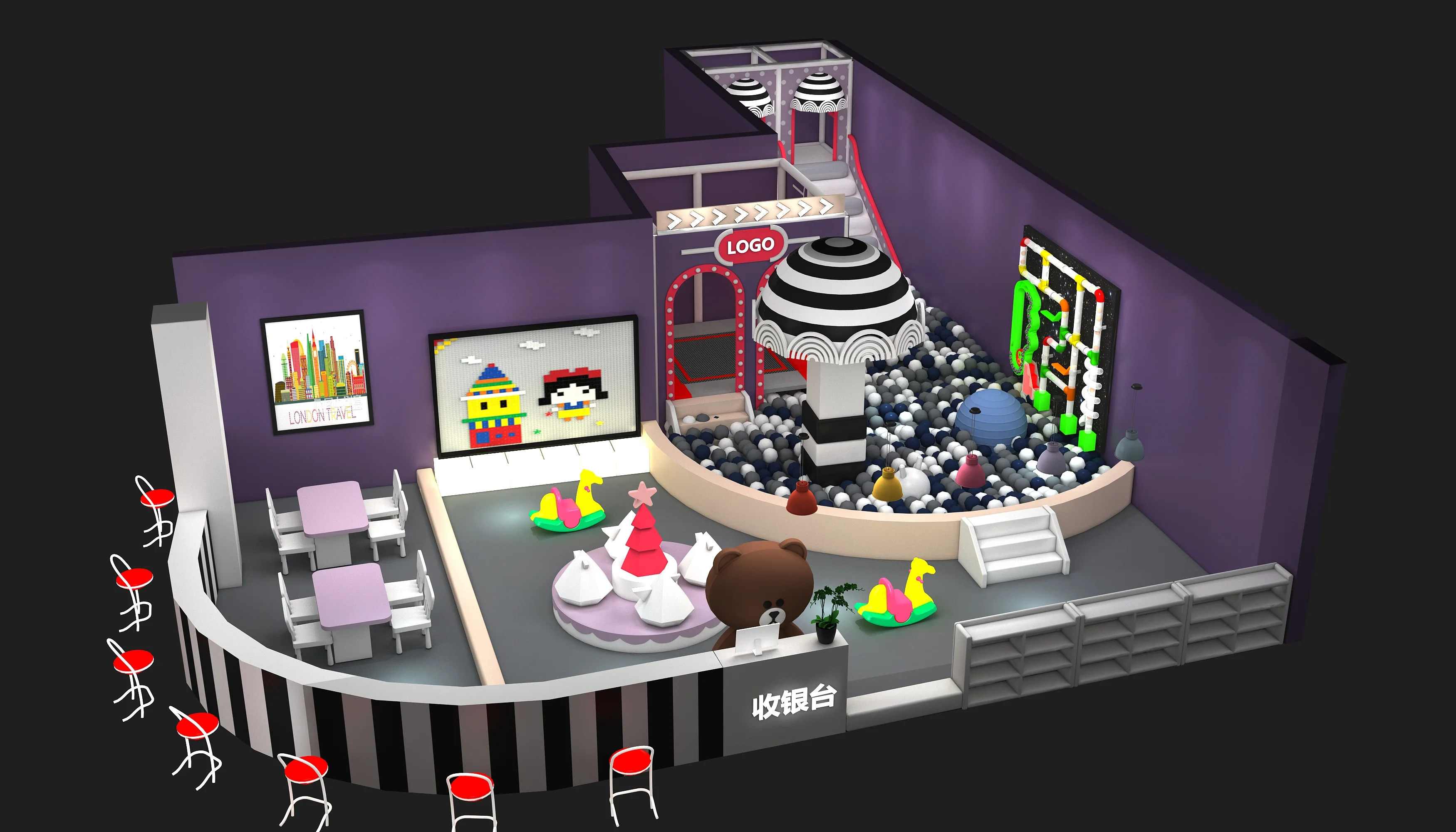 modern indoor soft play center commercial, Soft Play, Indoor Center, Safe Environment by HonPlay - full product view