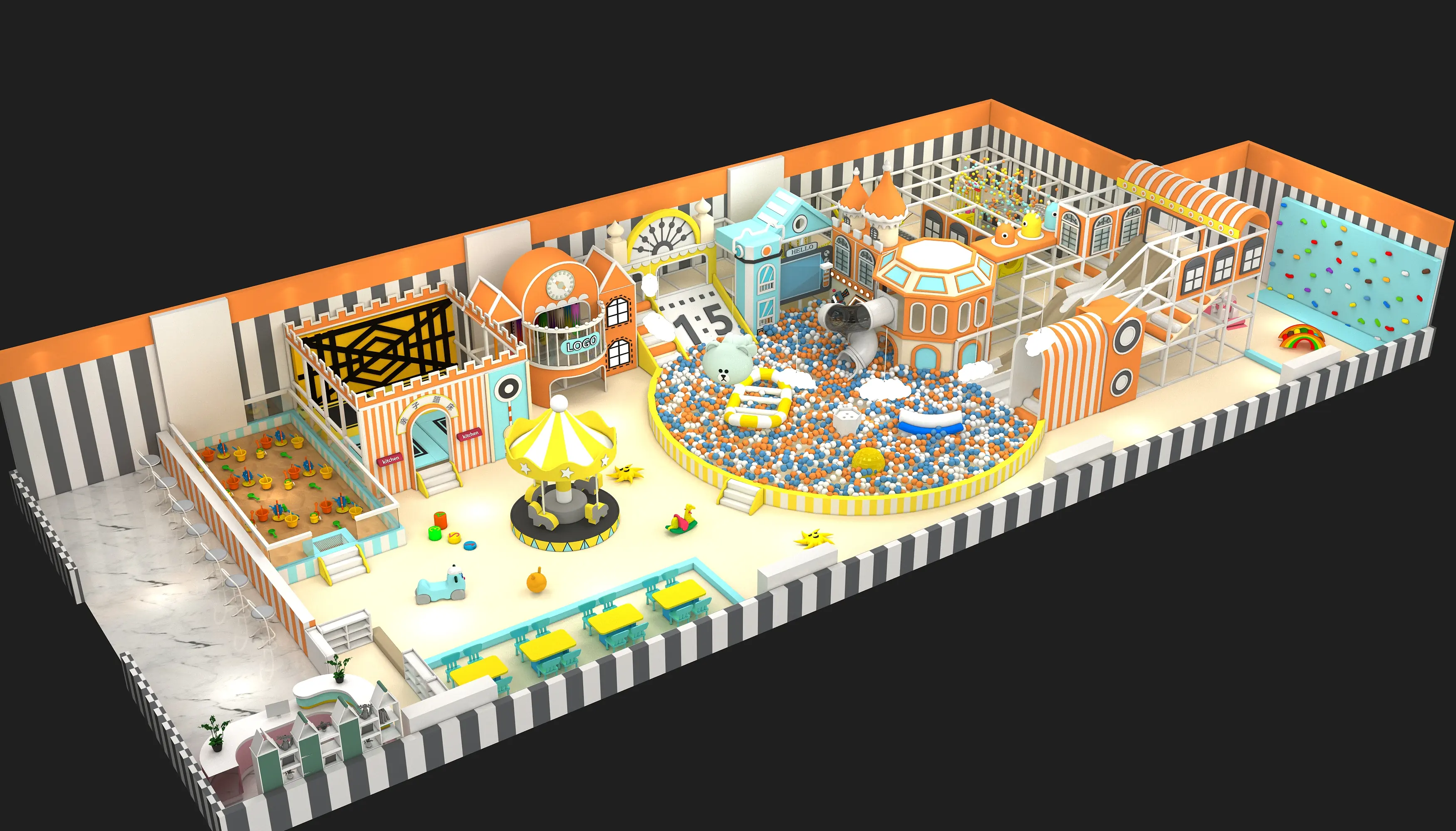 multi functional indoor soft play center, Soft Play, Indoor Center, Safe Environment by HonPlay - full product view