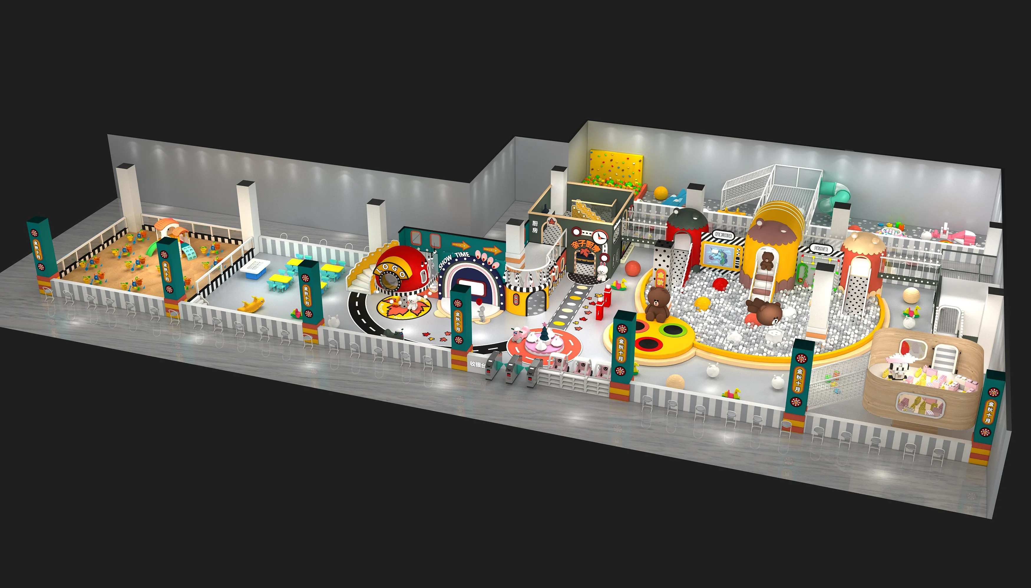 Themed Multi-Functional Indoor Soft Play Center - Comprehensive Family Entertainment Center Equipment for Dubai Mall Play Zones - Playground equipment by HonPlay