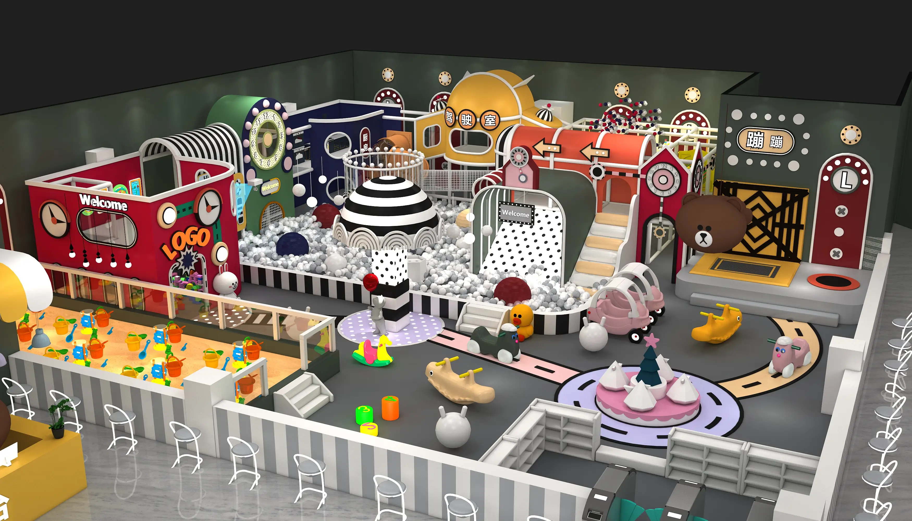 cartoon theme indoor soft play center, Soft Play, Indoor Center, Safe Environment by HonPlay - full product view