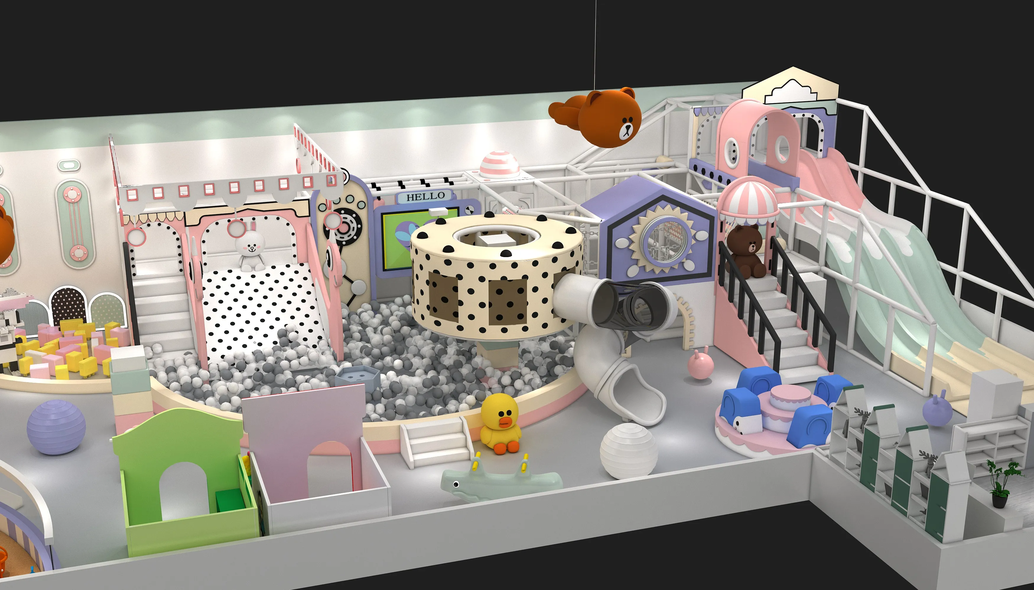 cartoon character themed indoor soft play, Soft Play, Indoor Center, Safe Environment by HonPlay - full product view