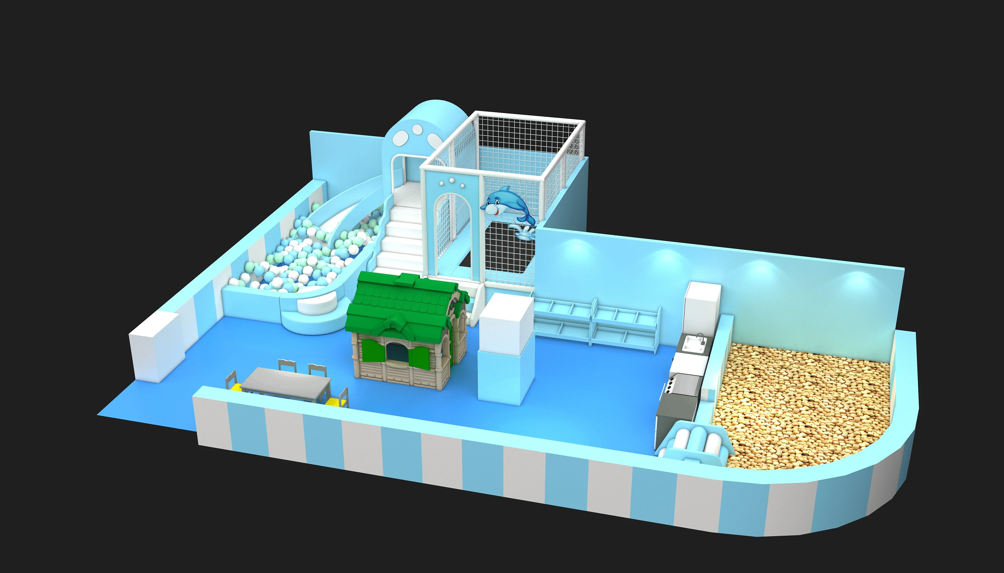 ocean theme indoor soft play center, Soft Play, Indoor Center, Safe Environment by HonPlay - full product view