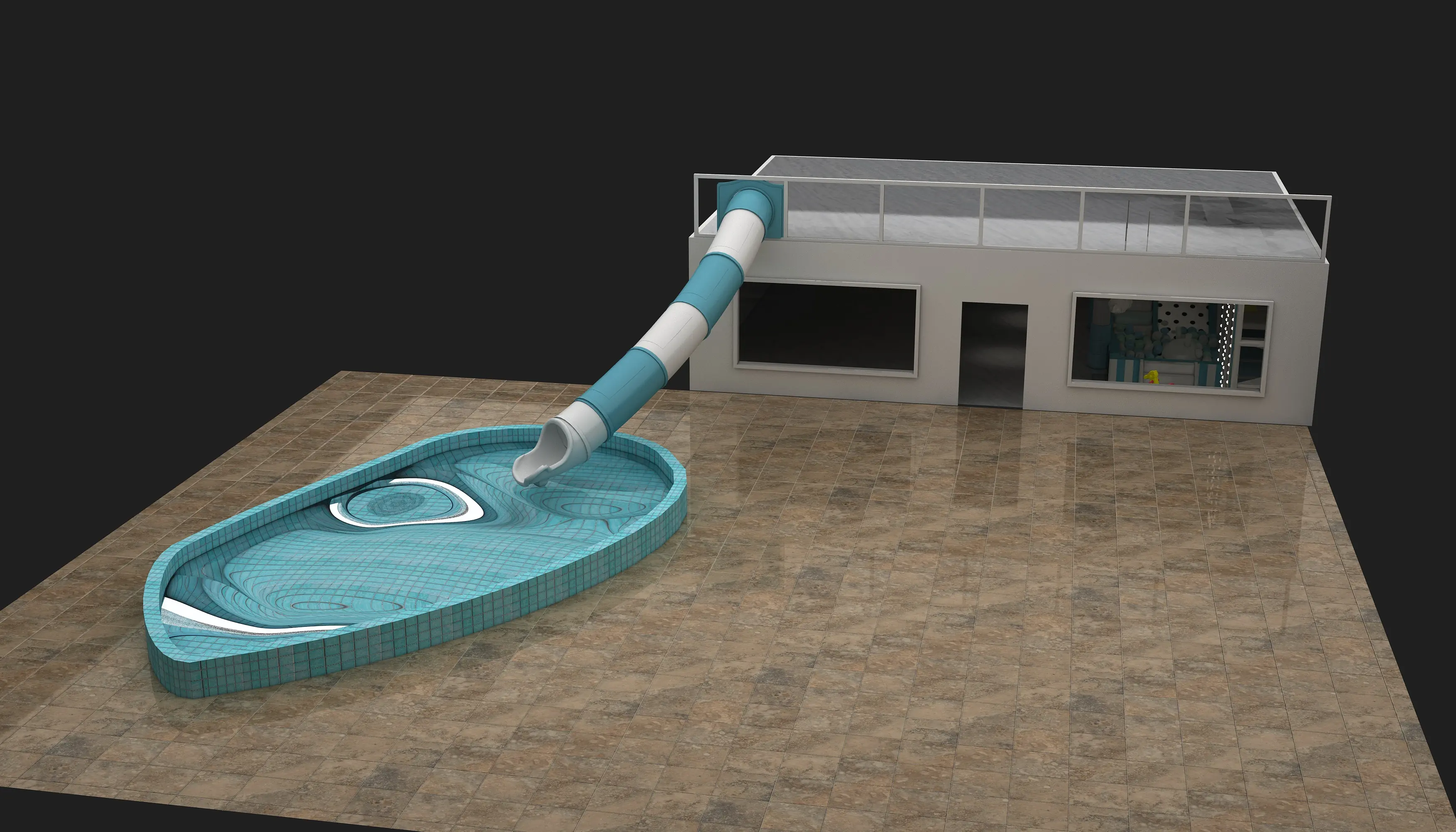 Commercial Fiberglass Water Slide with Integrated Pool - Premium Aquatic Play Equipment for Dubai Resort Market - Playground equipment by HonPlay