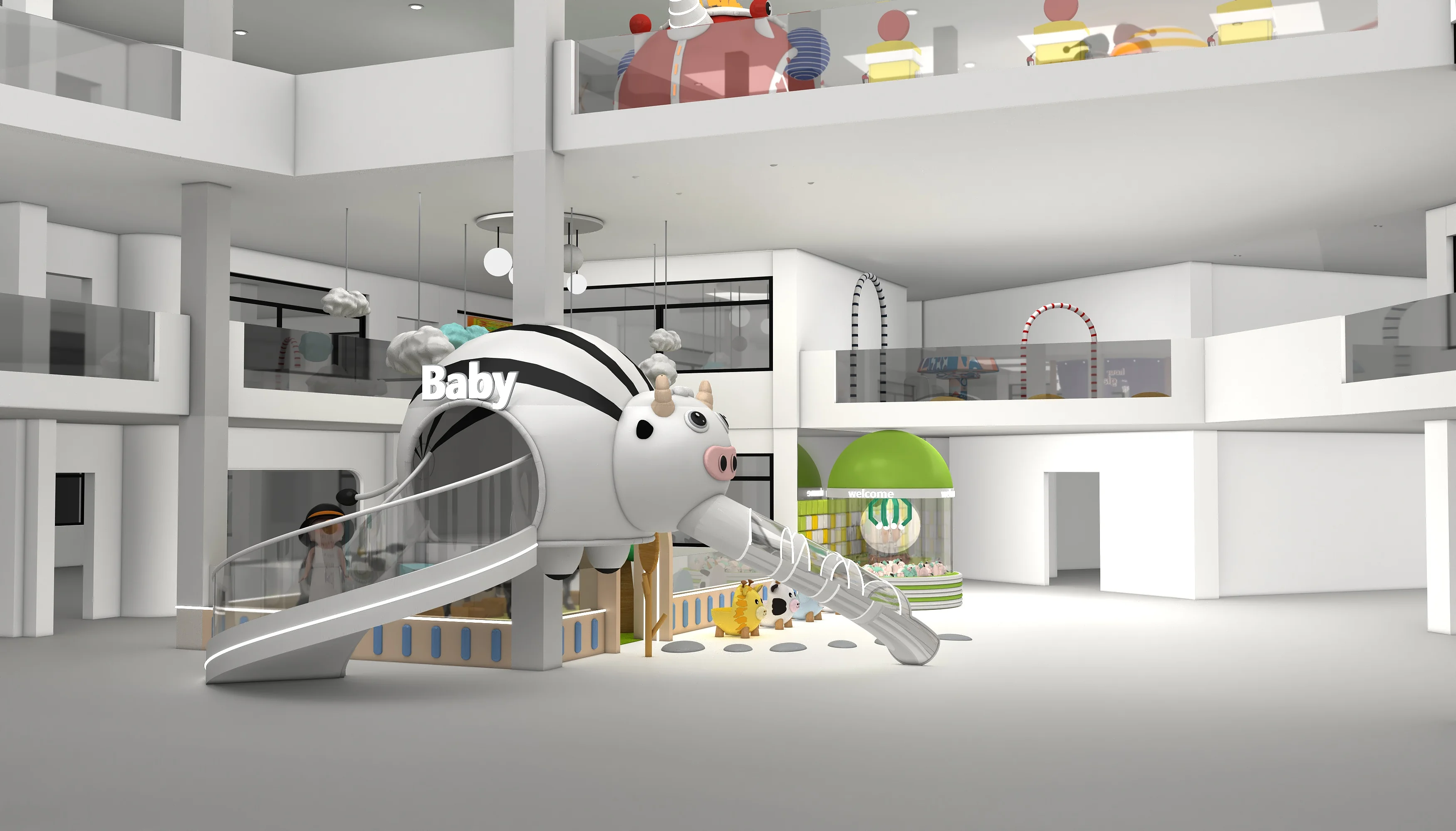 cartoon cow themed indoor soft play, Soft Play, Indoor Center, Safe Environment by HonPlay - full product view