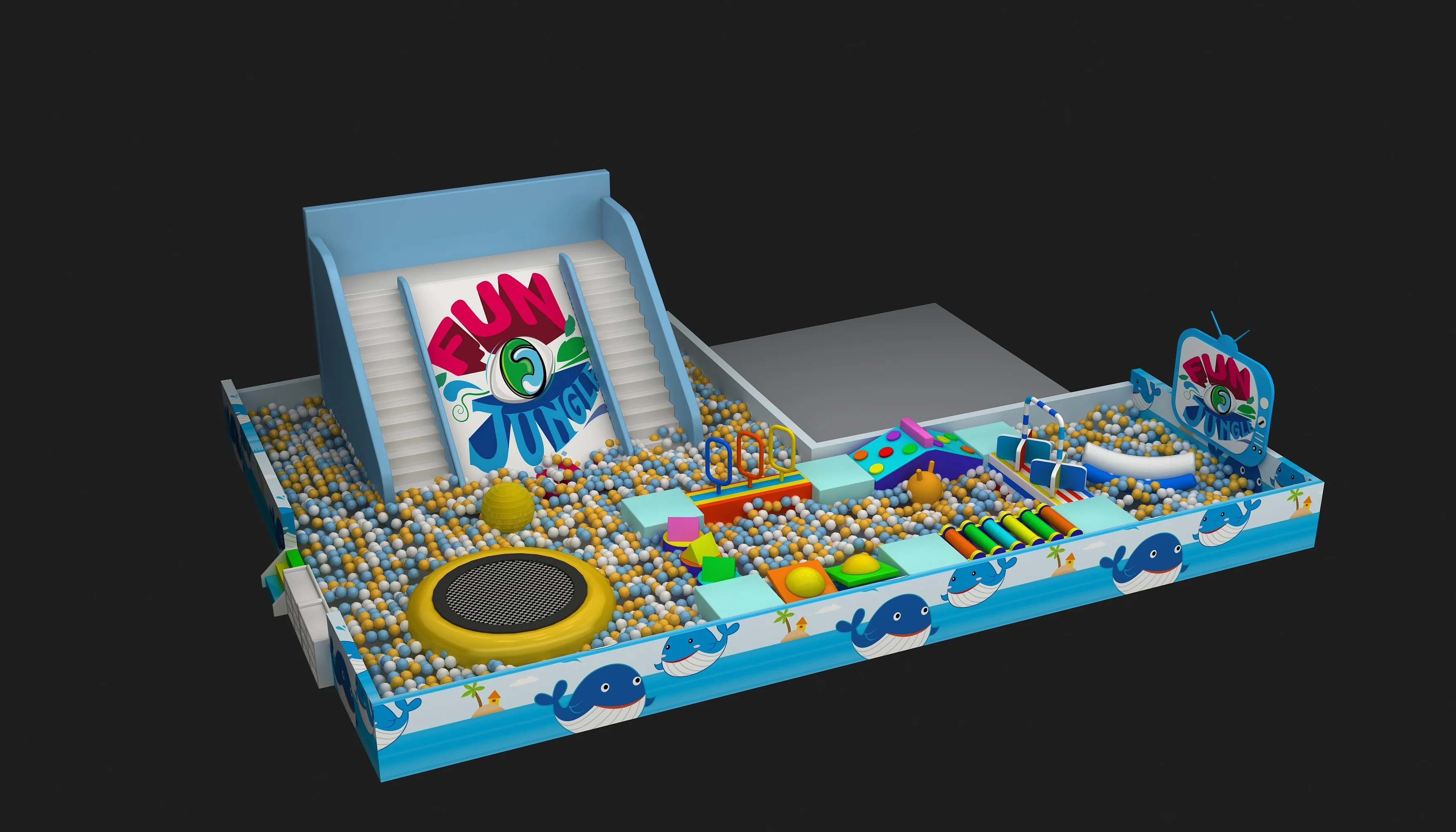 Fun Jungle Indoor Ball Pit with Slide - Soft Play Equipment for Dubai Mall Play Zone - Playground equipment by HonPlay