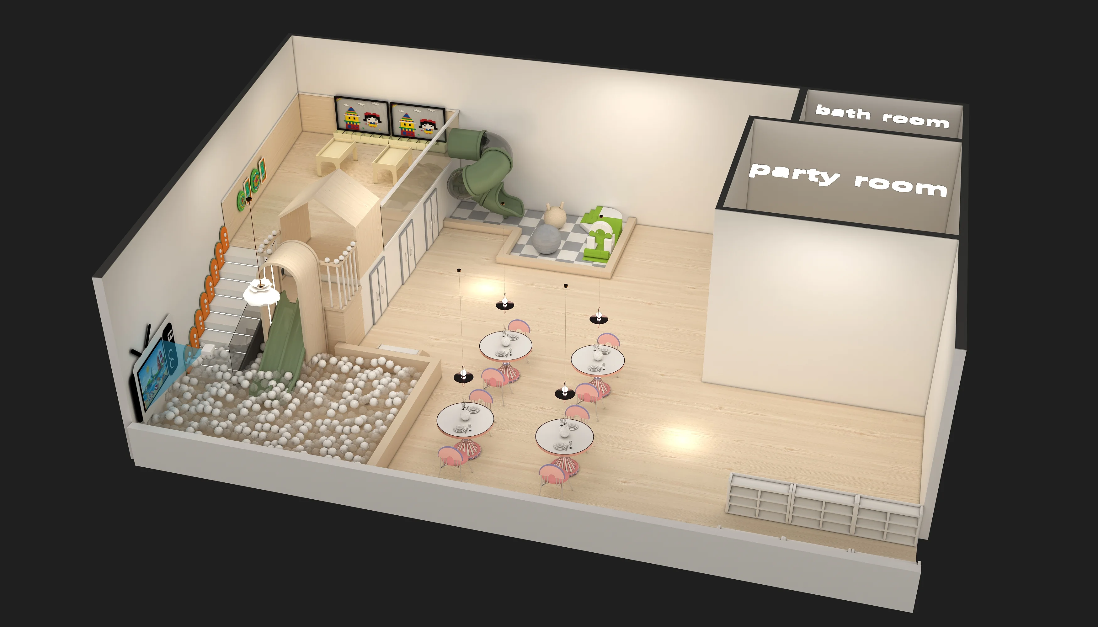 integrated indoor play center ball pit, Soft Play, Indoor Center, Safe Environment by HonPlay - full product view