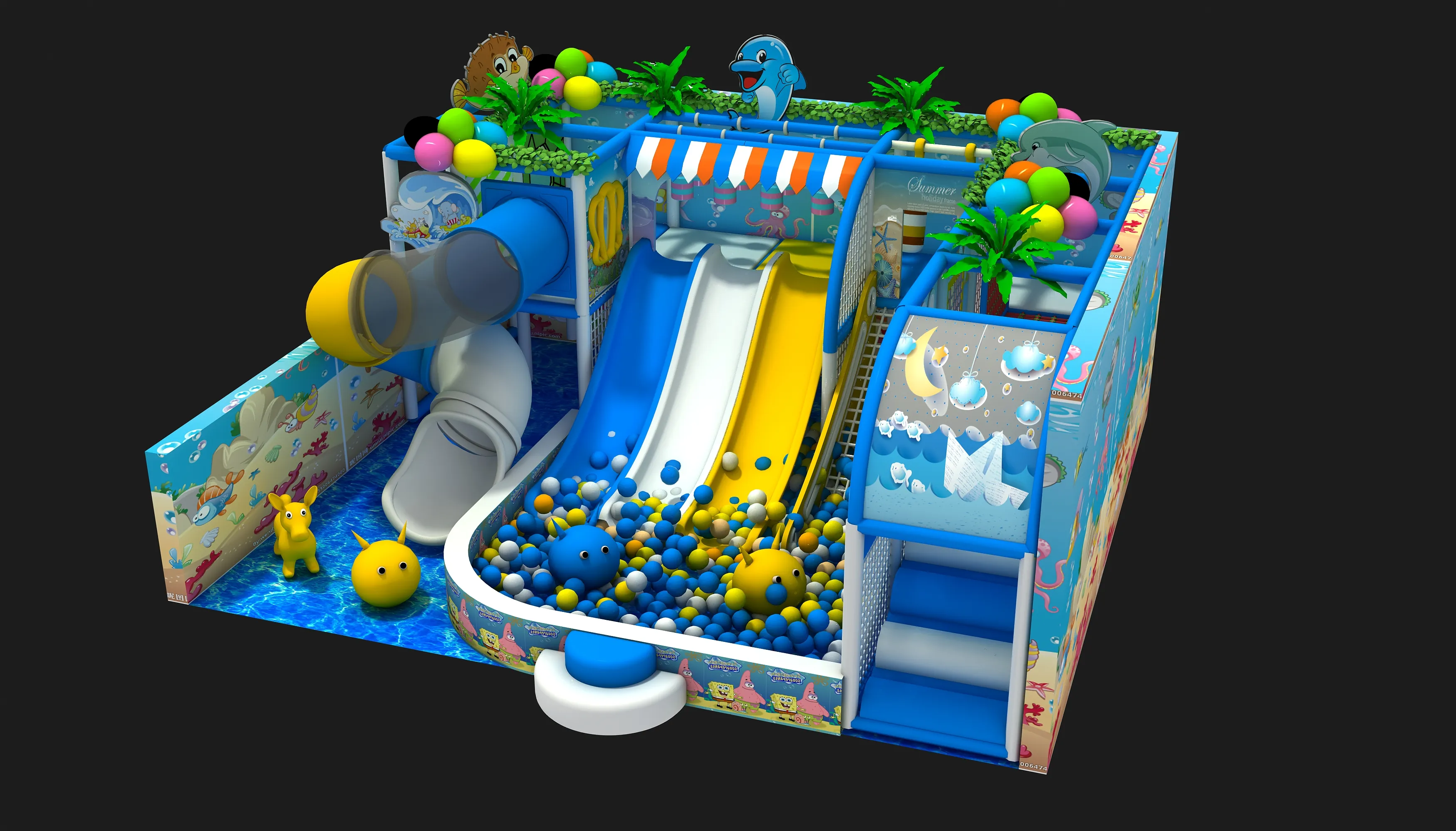 ocean theme indoor soft play center, Soft Play, Indoor Center, Safe Environment by HonPlay - full product view