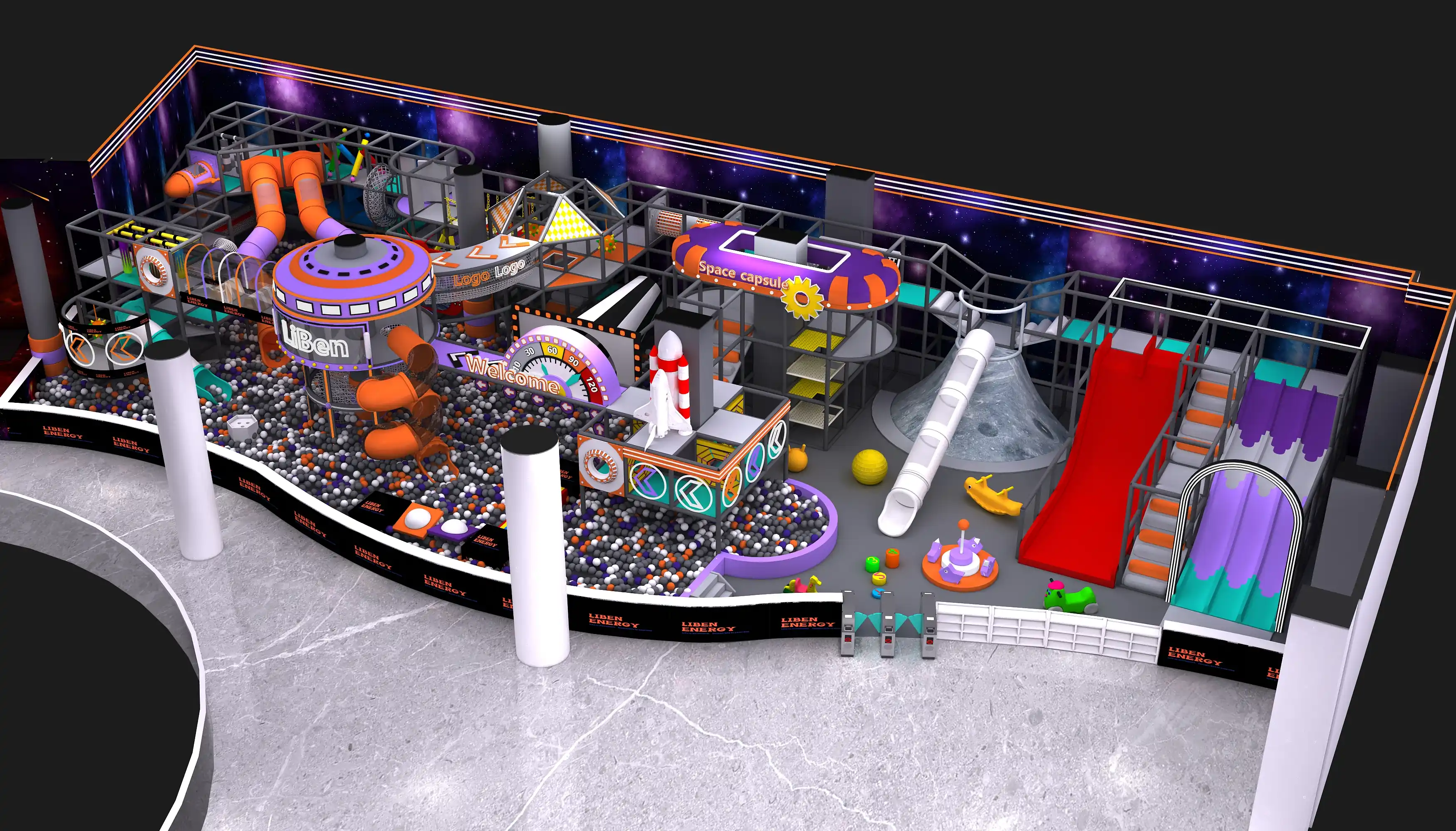 space adventure indoor playground commercial soft, Soft Play, Indoor Center, Safe Environment by HonPlay - full product view