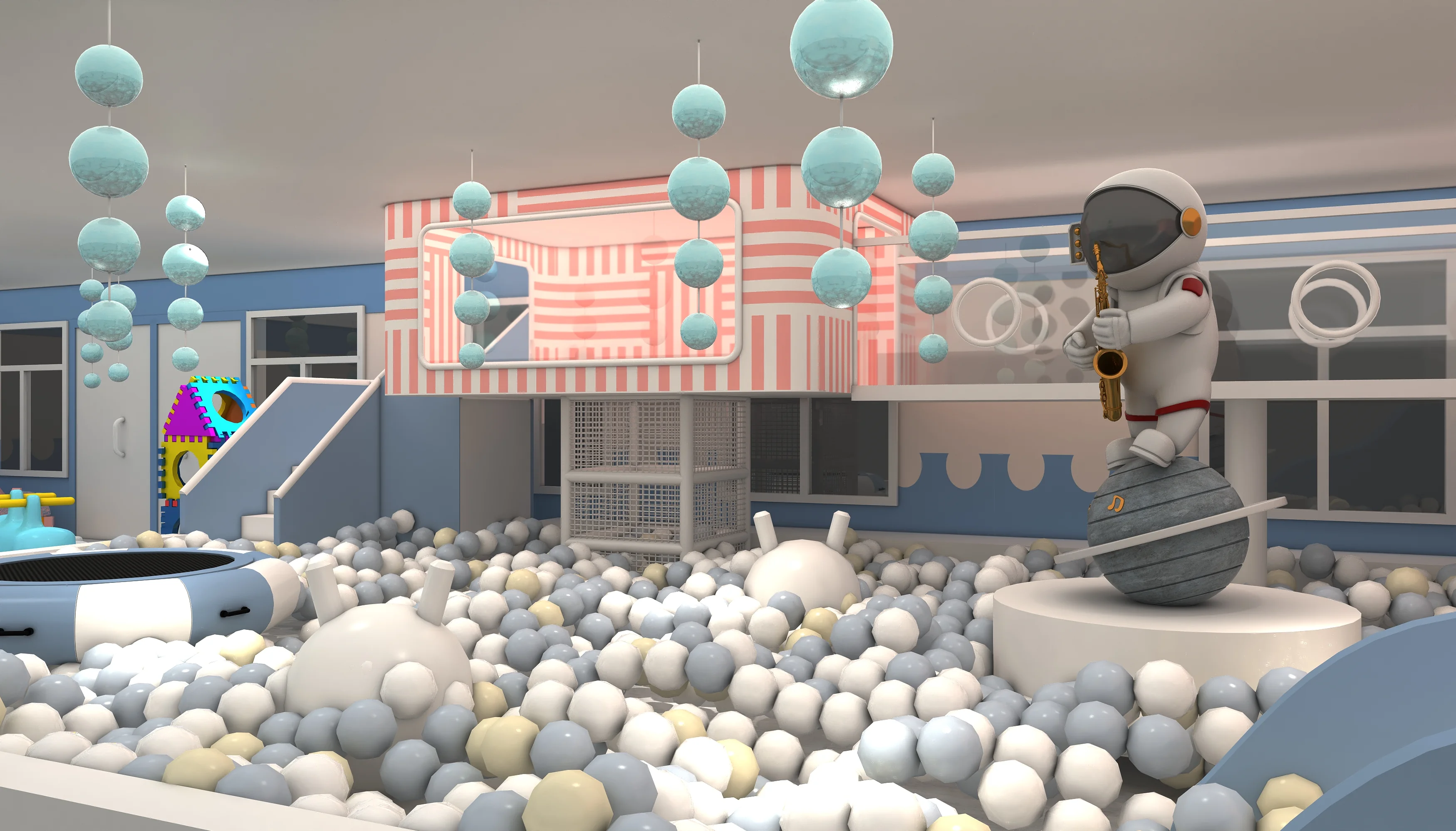 astronaut space theme indoor playground soft, Soft Play, Indoor Center, Safe Environment by HonPlay - full product view