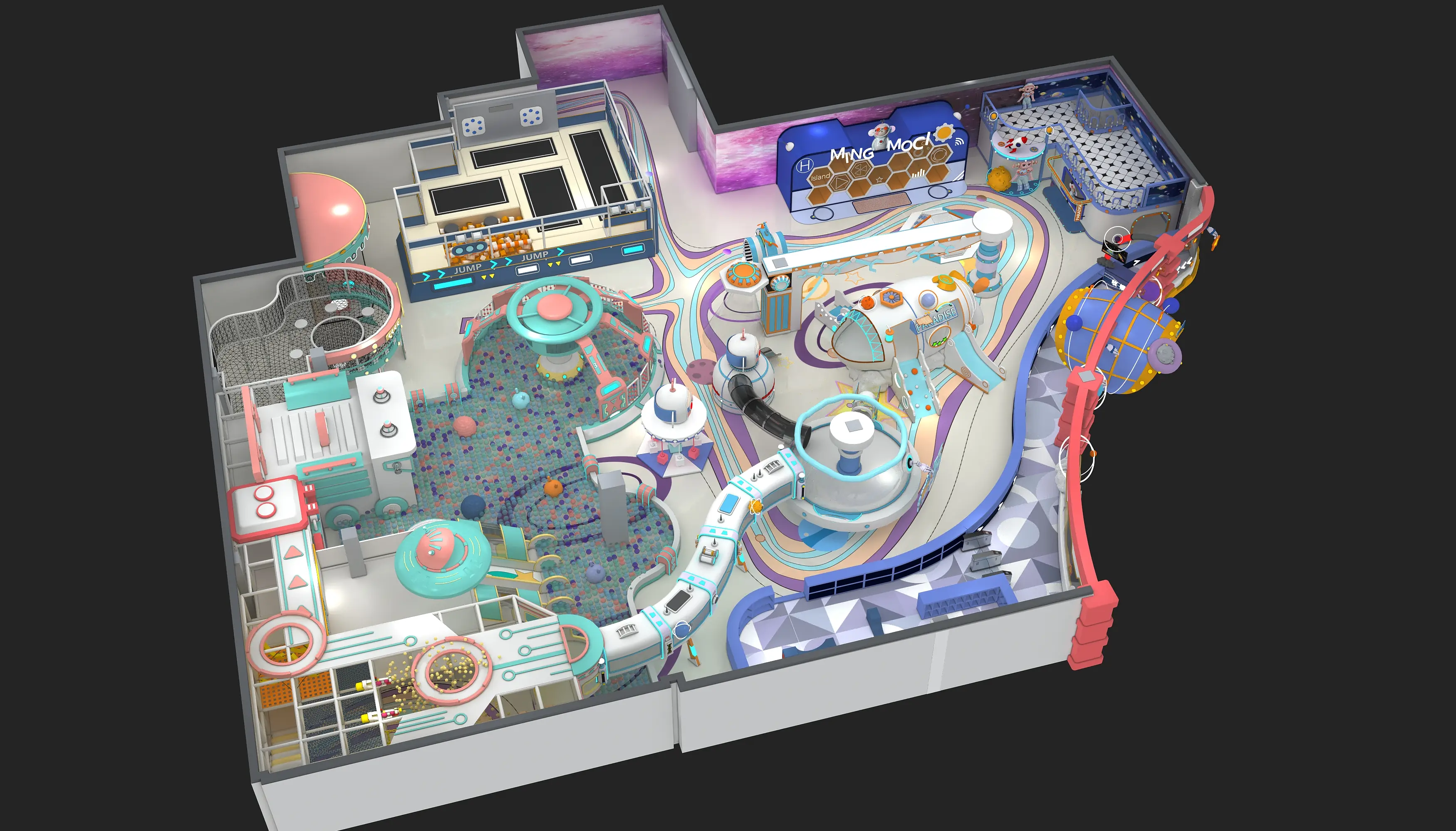 Futuristic Space Theme Indoor Playground - Large Scale FEC Equipment for Dubai Mall Play Zone - Playground equipment by HonPlay