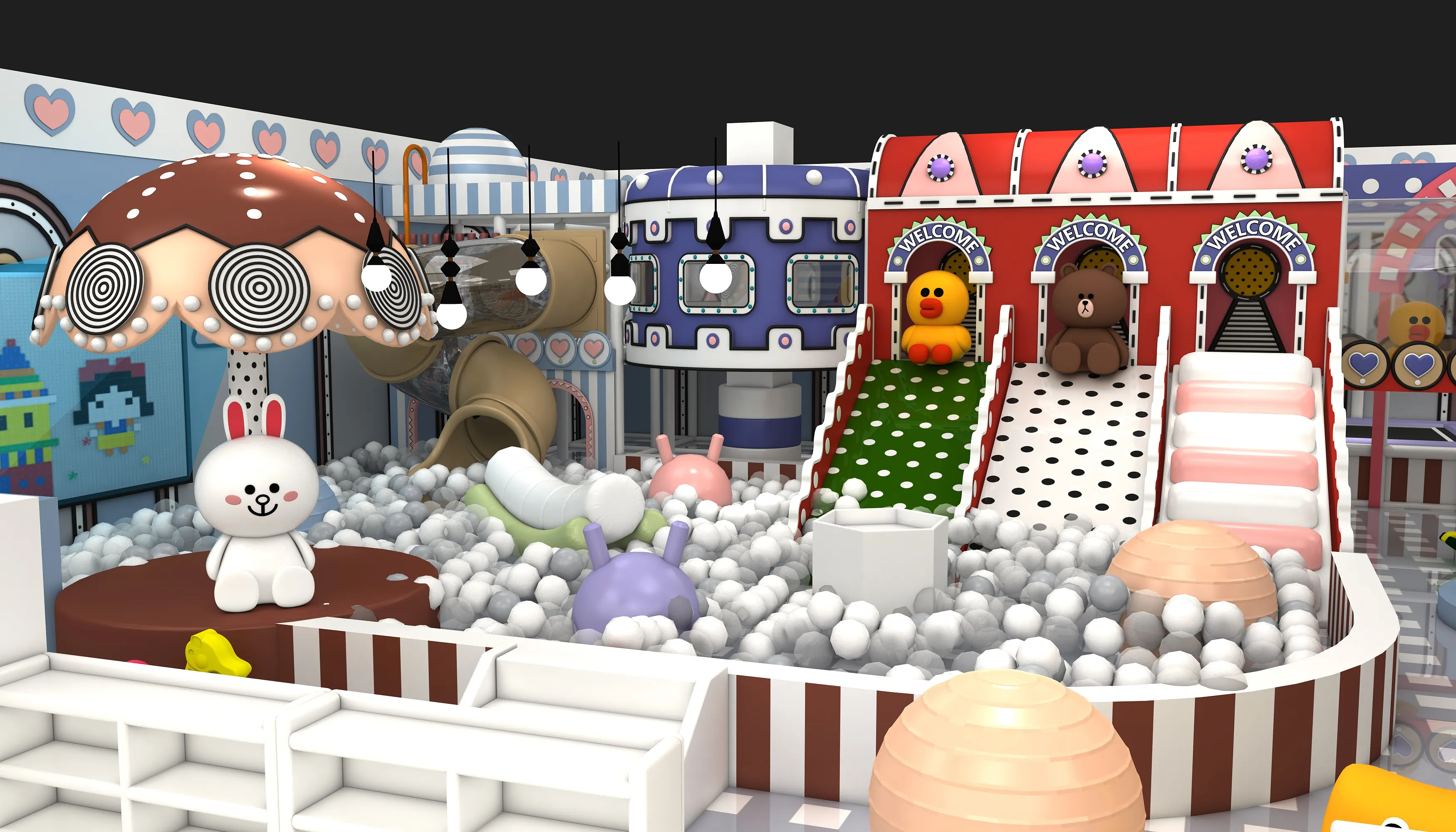 character themed indoor soft play center, Soft Play, Indoor Center, Safe Environment by HonPlay - full product view