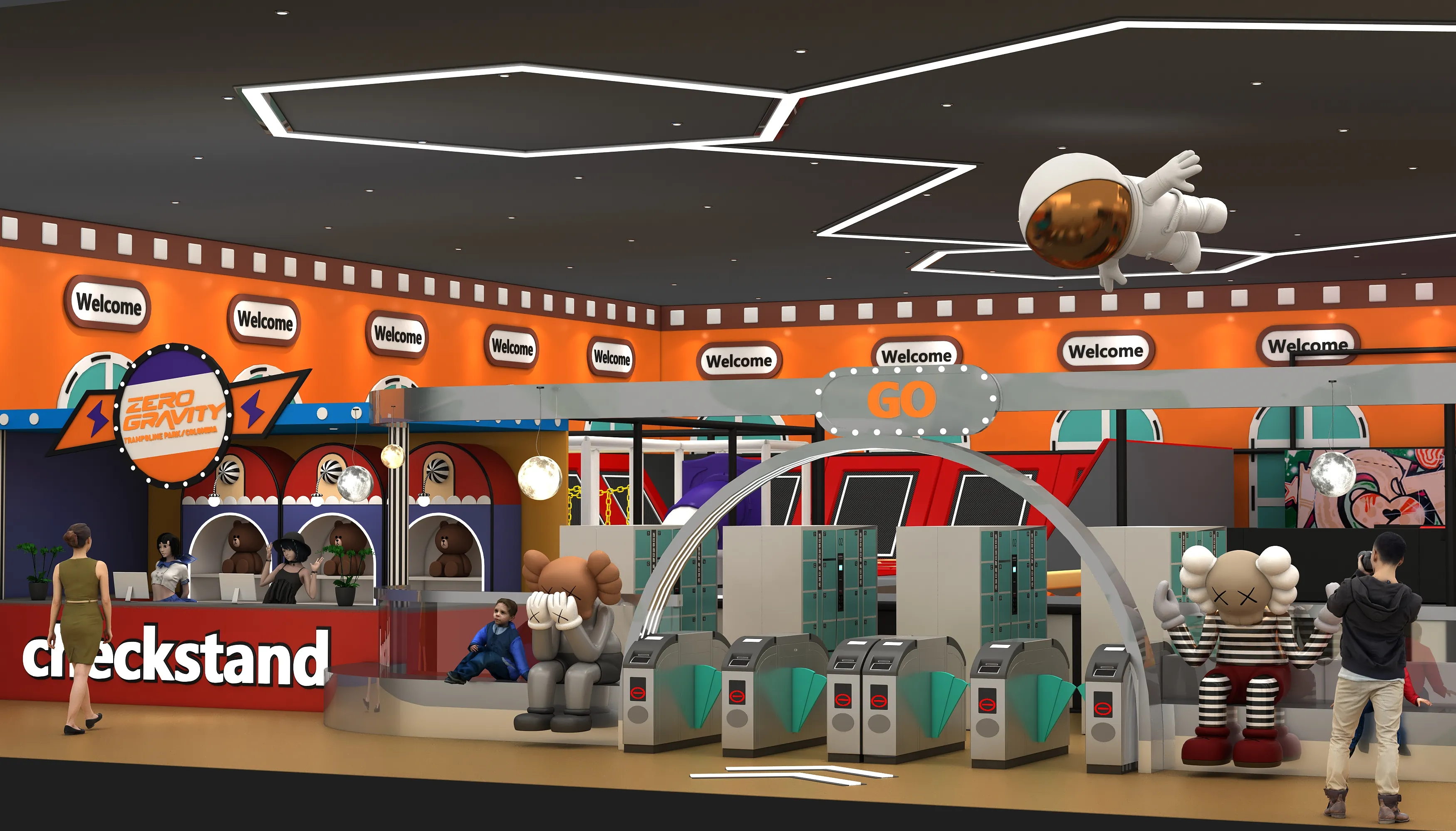 zero gravity indoor trampoline park custom, Soft Play, Indoor Center, Safe Environment by HonPlay - full product view