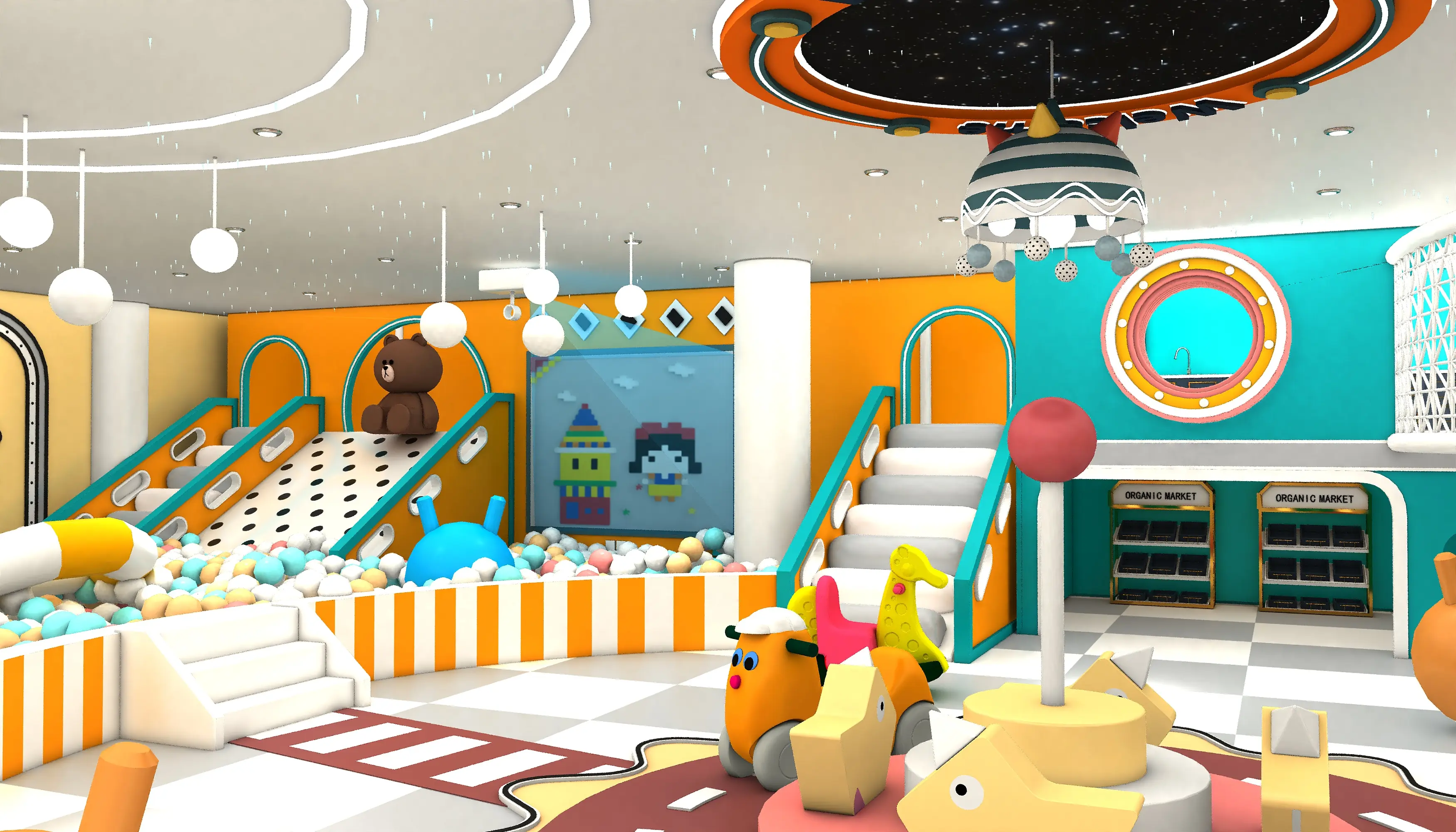 space themed indoor soft play center, Soft Play, Indoor Center, Safe Environment by HonPlay - full product view