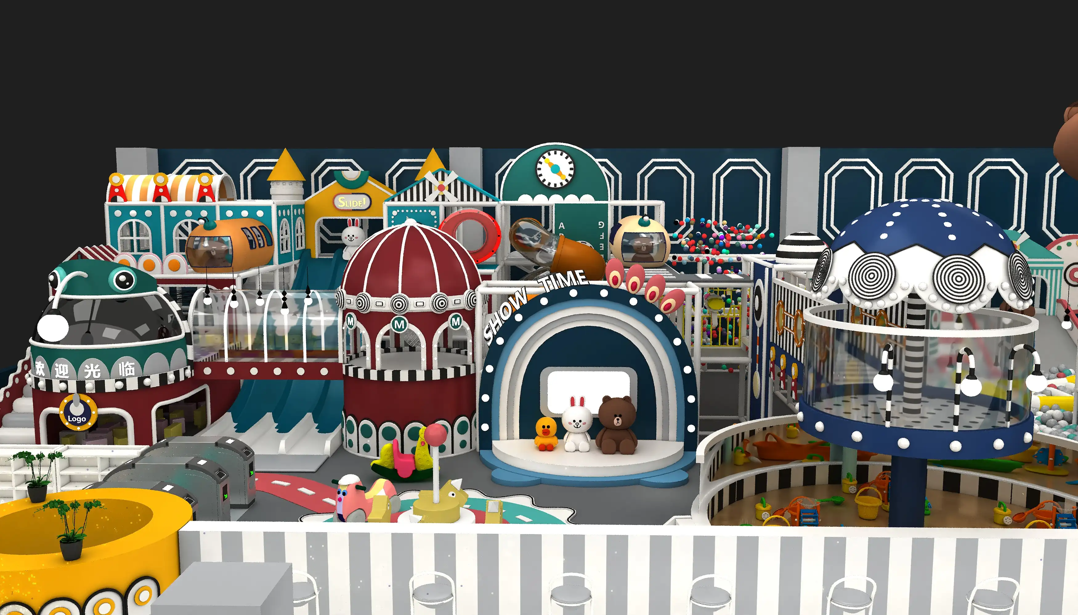 Line Friends Themed Indoor Playground - Custom Soft Play Center for Shopping Malls in Singapore - Playground equipment by HonPlay